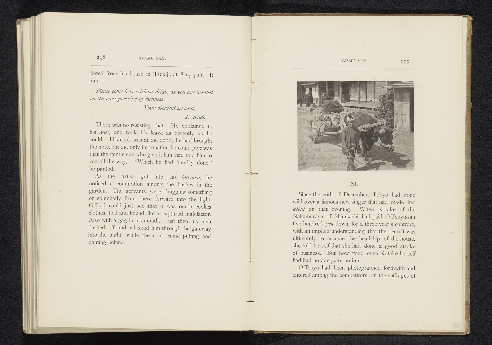 Man met een ossenkar te Japan by William Kinnimond Burton