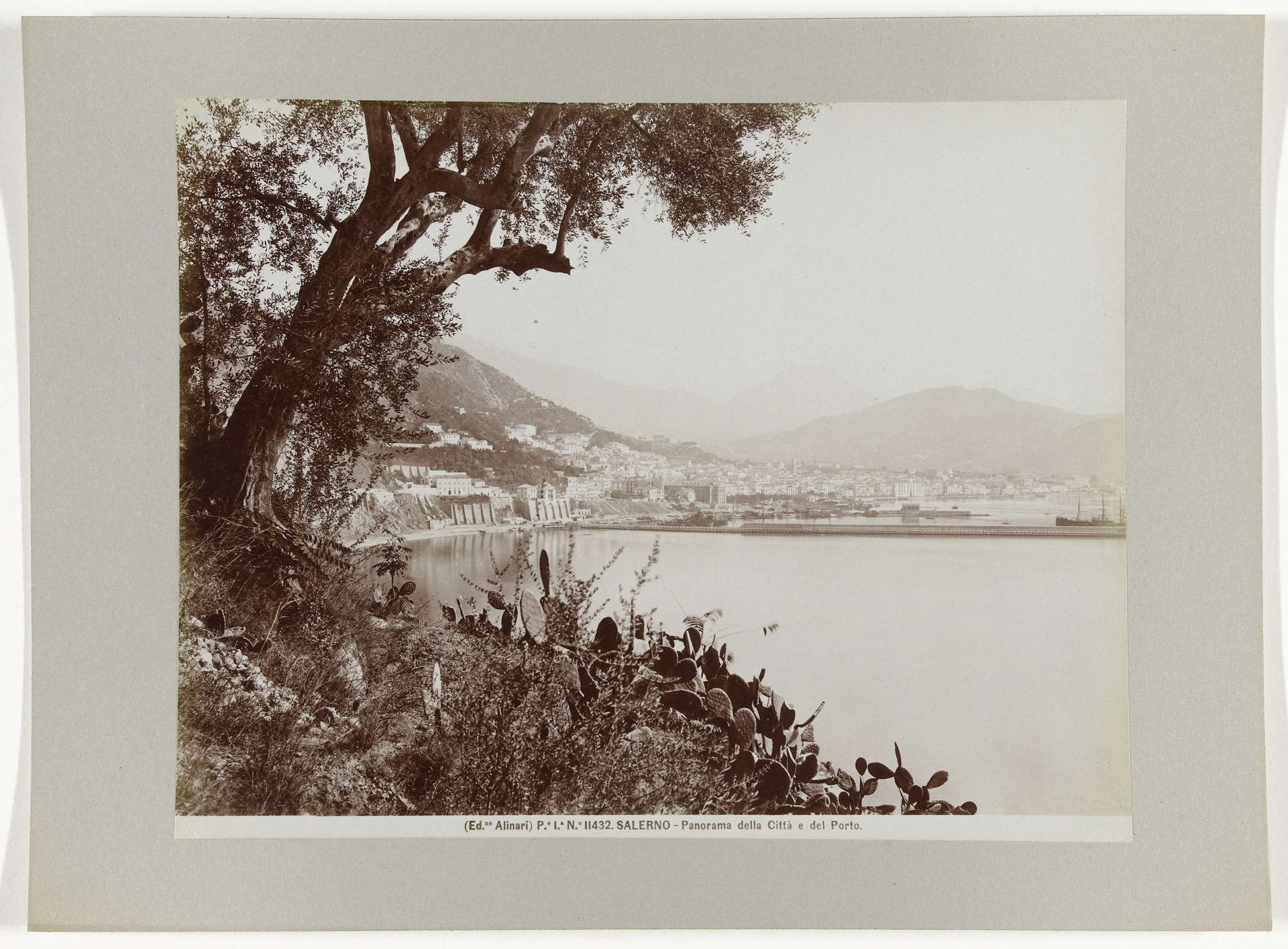 Gezicht op Salerno en haar haven by Fratelli Alinari