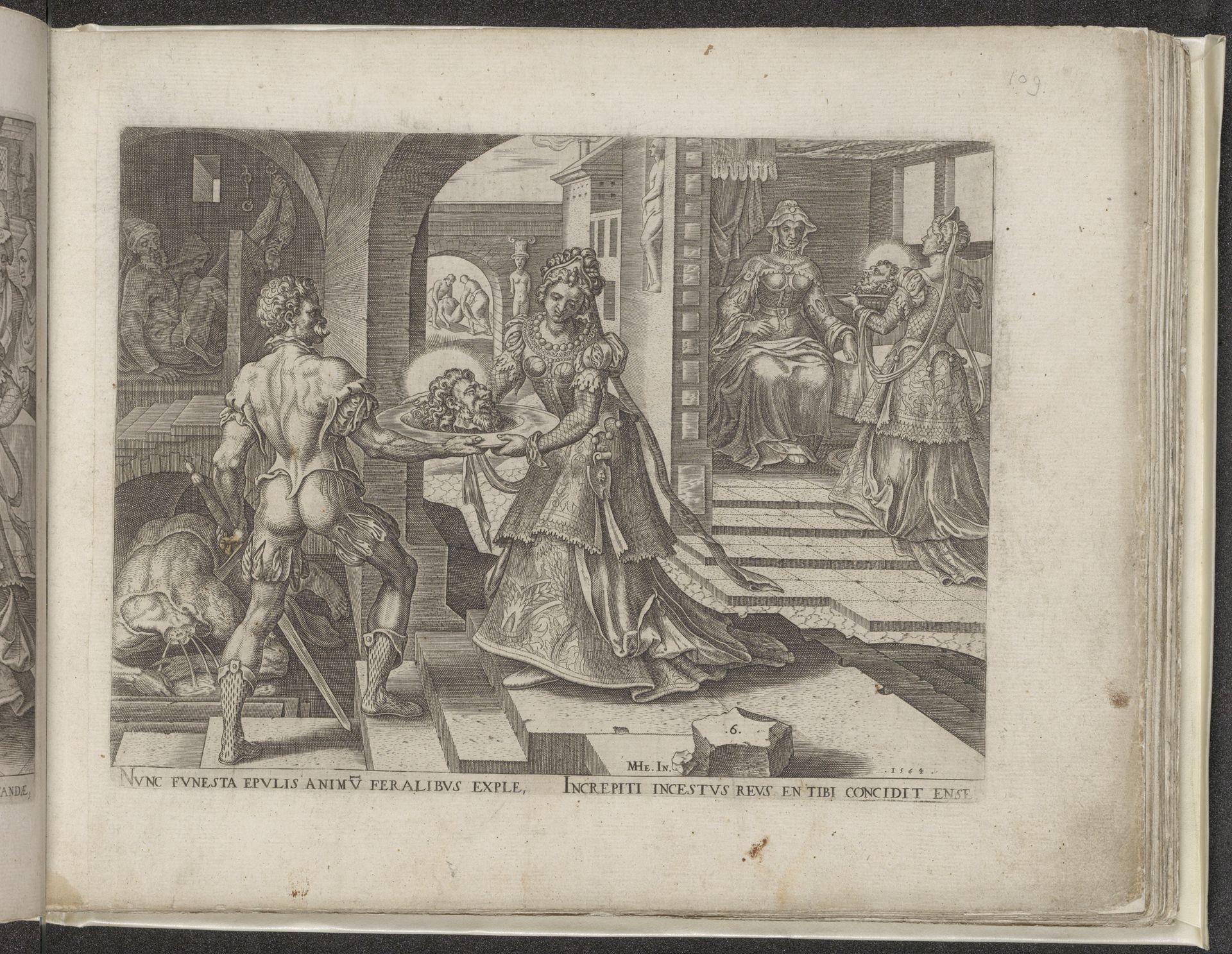 Salome ontvangt het hoofd van Johannes de Doper by Philips Galle
