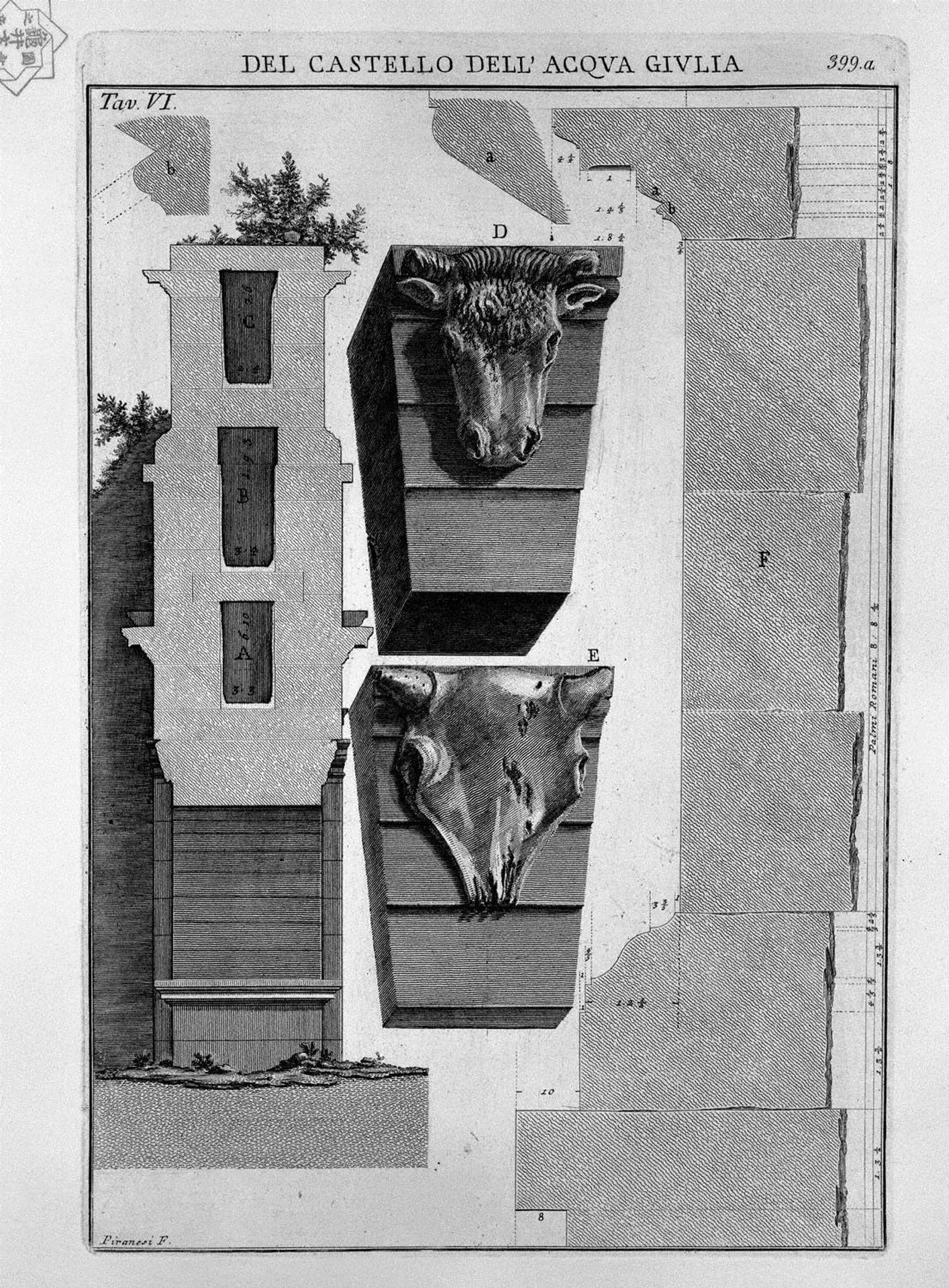 Profile section of the monument by Giovanni Battista Piranesi