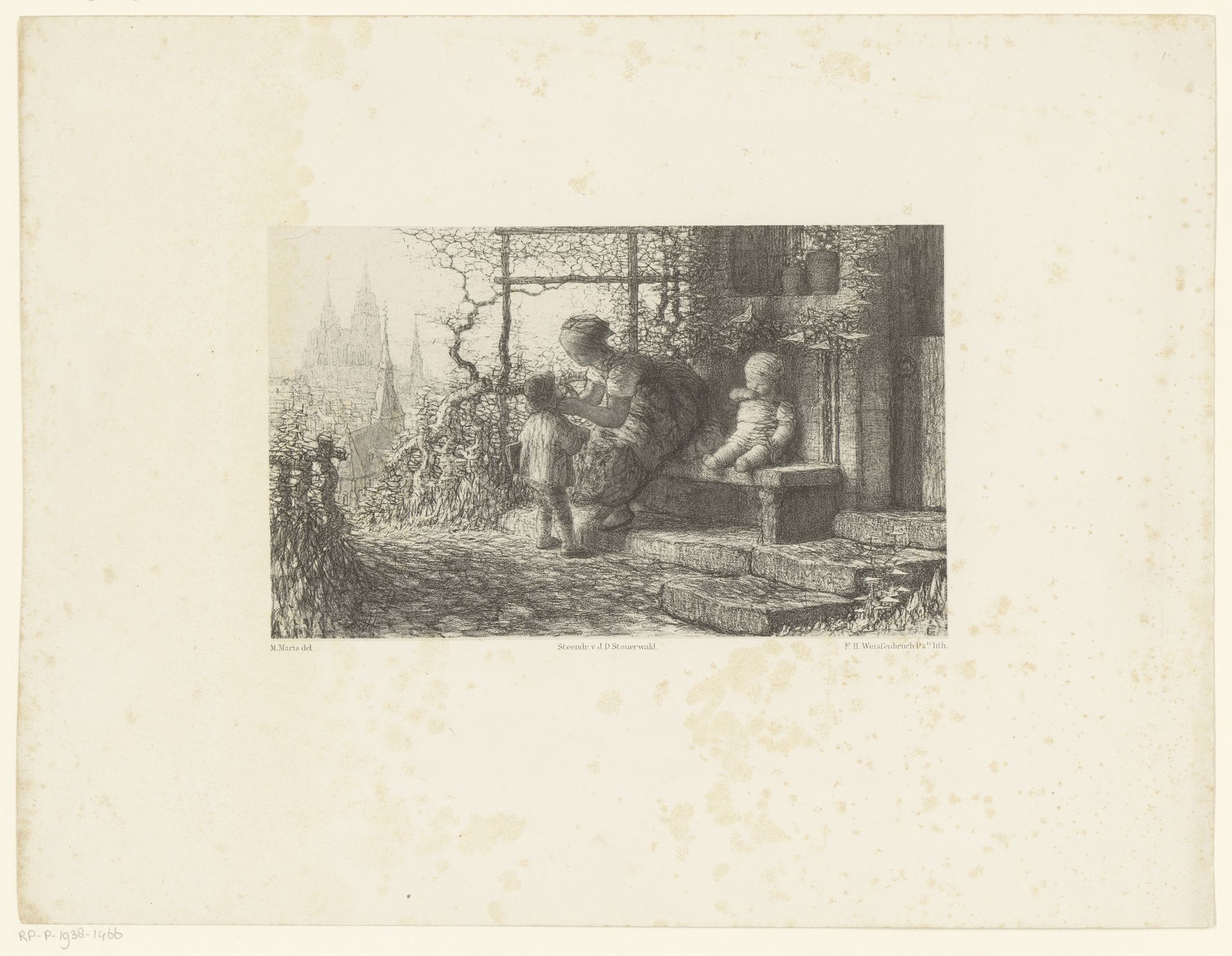 Moeder met kinderen by Frederik Hendrik Weissenbruch