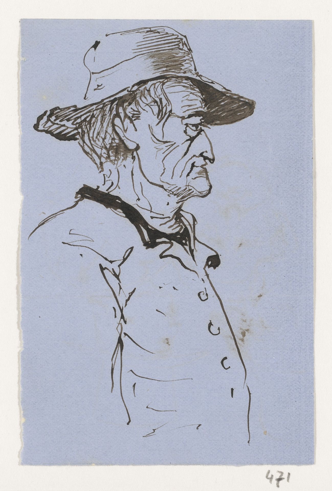 Staande man met hoed by Johannes Tavenraat