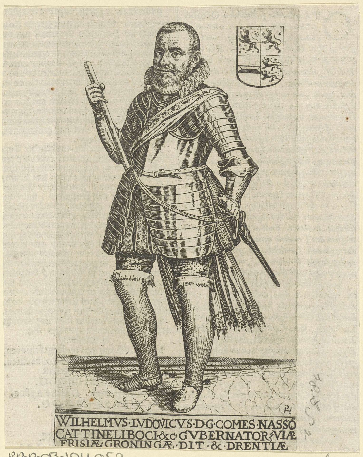 Portret van Willem Lodewijk, graaf van Nassau-Dillenburg by Pieter Feddes van Harlingen