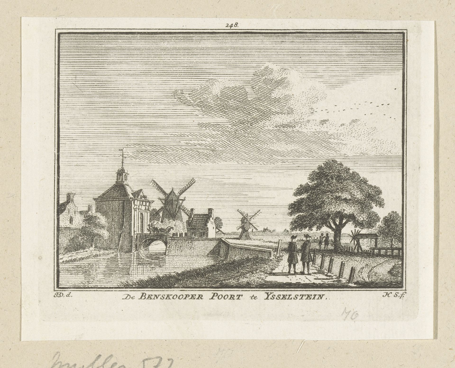 Gezicht op de Benschopperpoort te IJsselstein by Hendrik Spilman