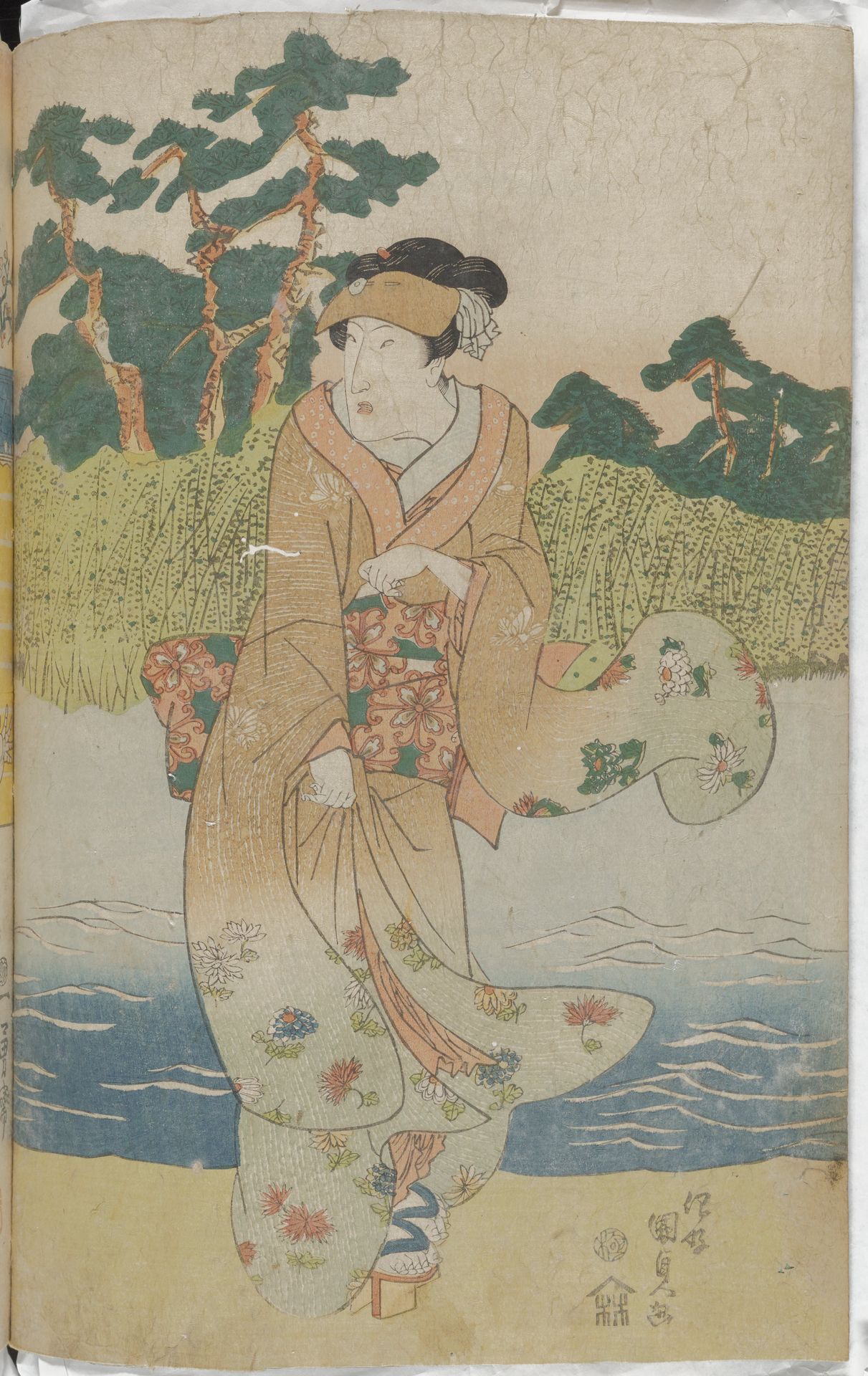 (Woman Standing by a River) by Utagawa Kunisada