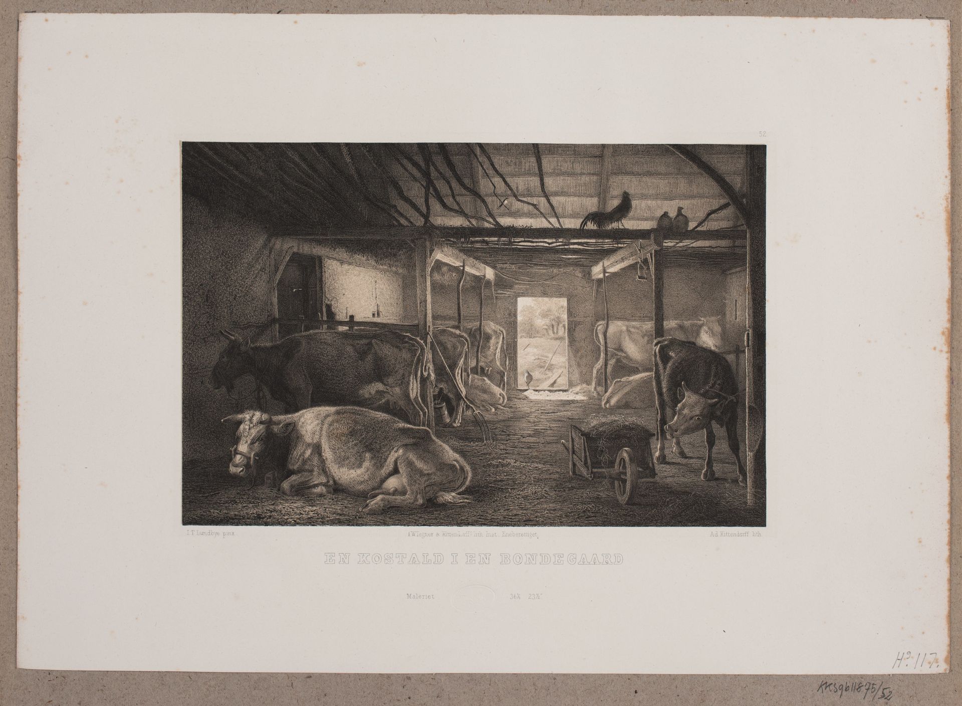 En kostald i en bondegård by Adolph Kittendorff