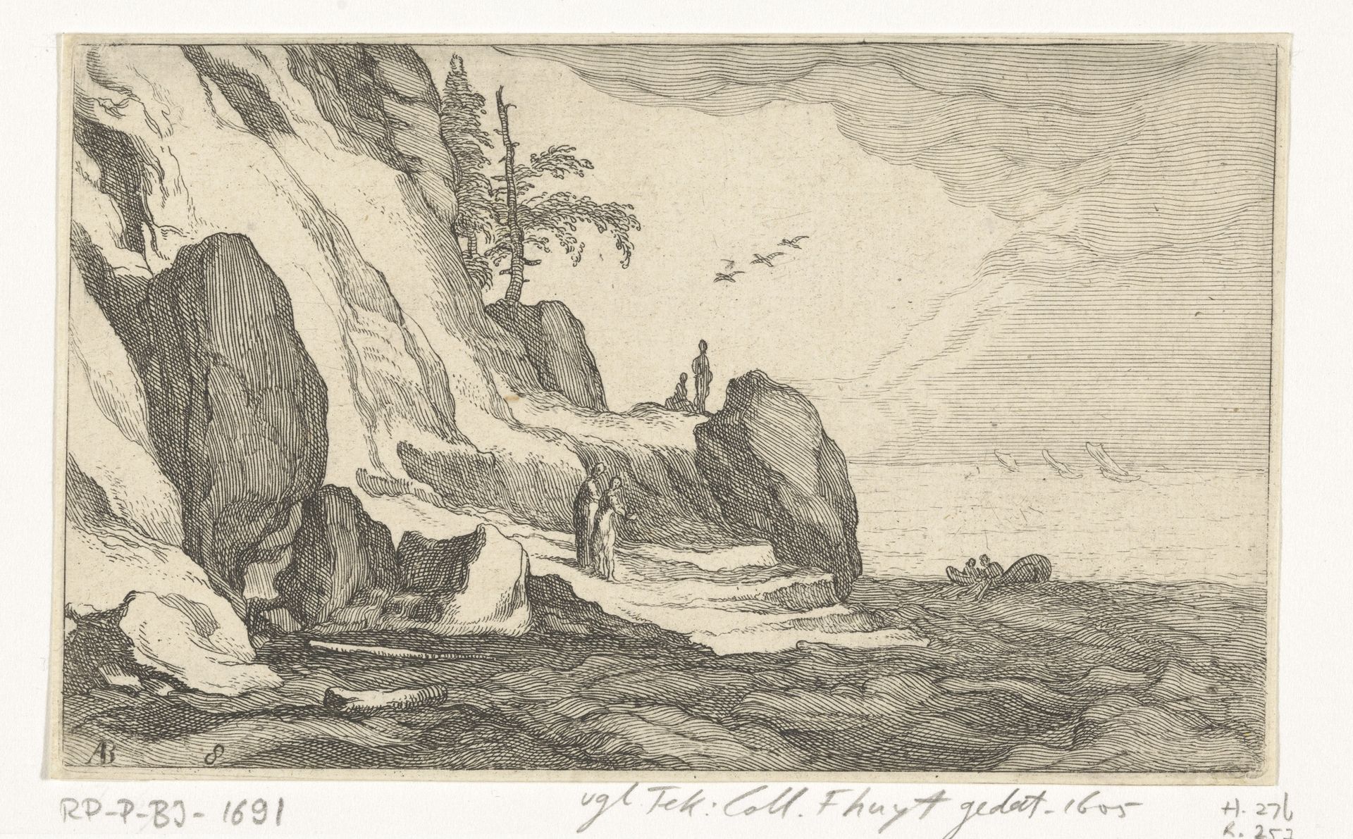 Kust met rotsen by Frederick Bloemaert