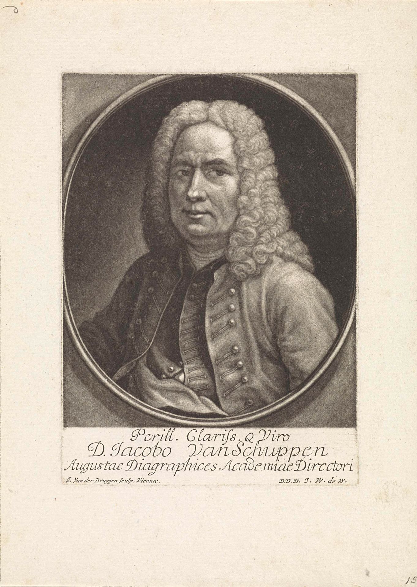 Portret van Jacob van Schuppen by Jan van der Bruggen