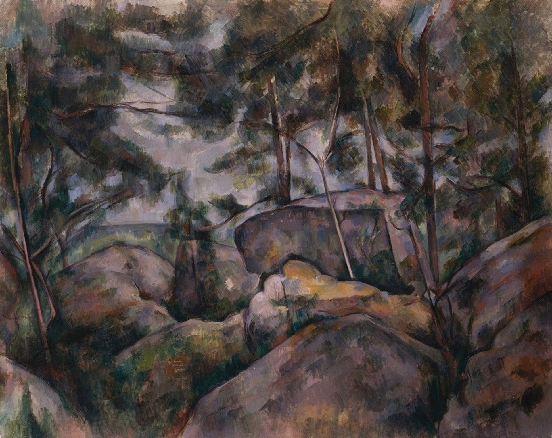 Rocks in the Forest by Paul Cézanne