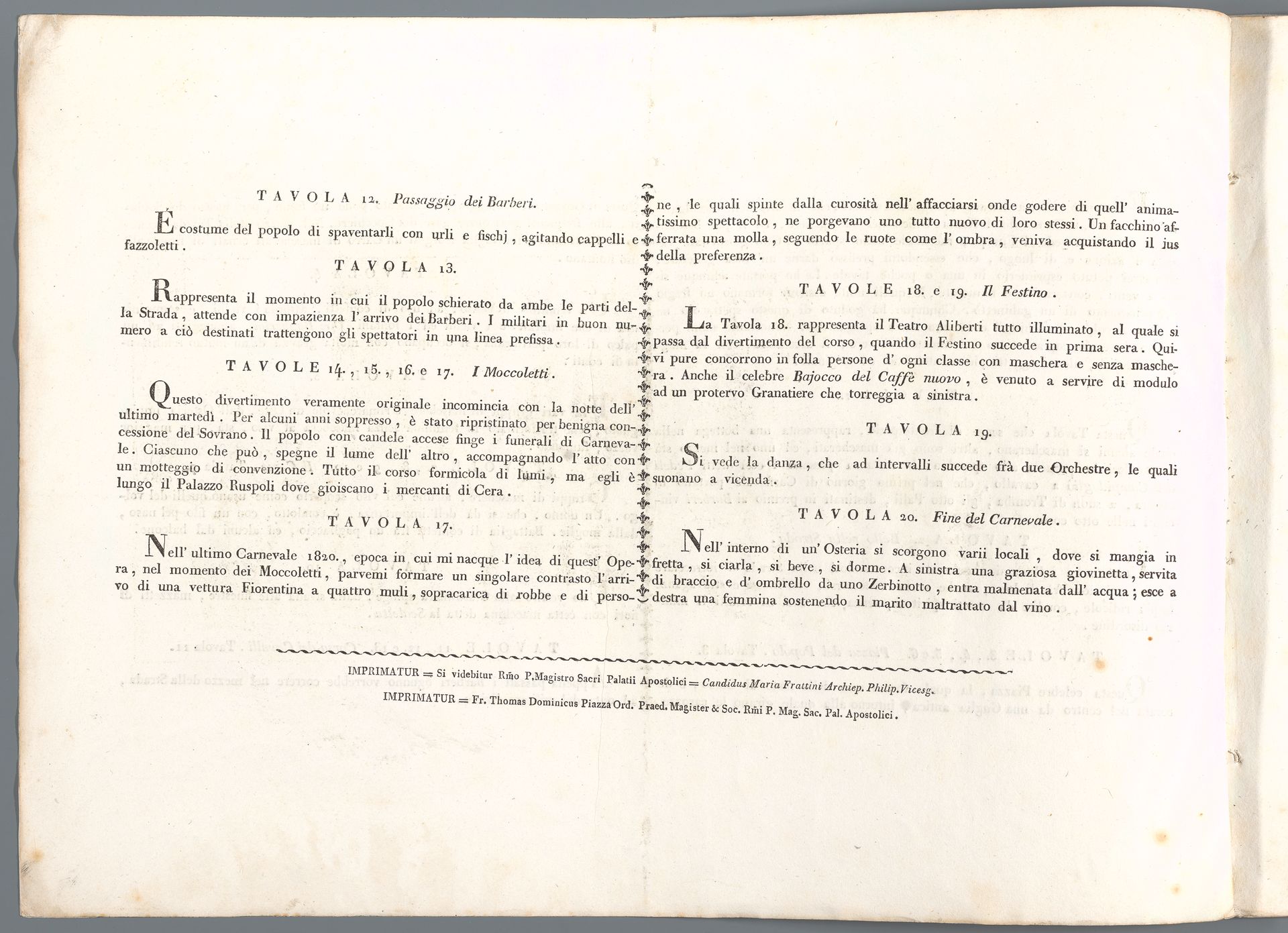 Serie van twintig prenten betreffende het Romeinse carnaval, met titelprent en inhoudsopgave by Carl Gustaf Hjalmar Mörner