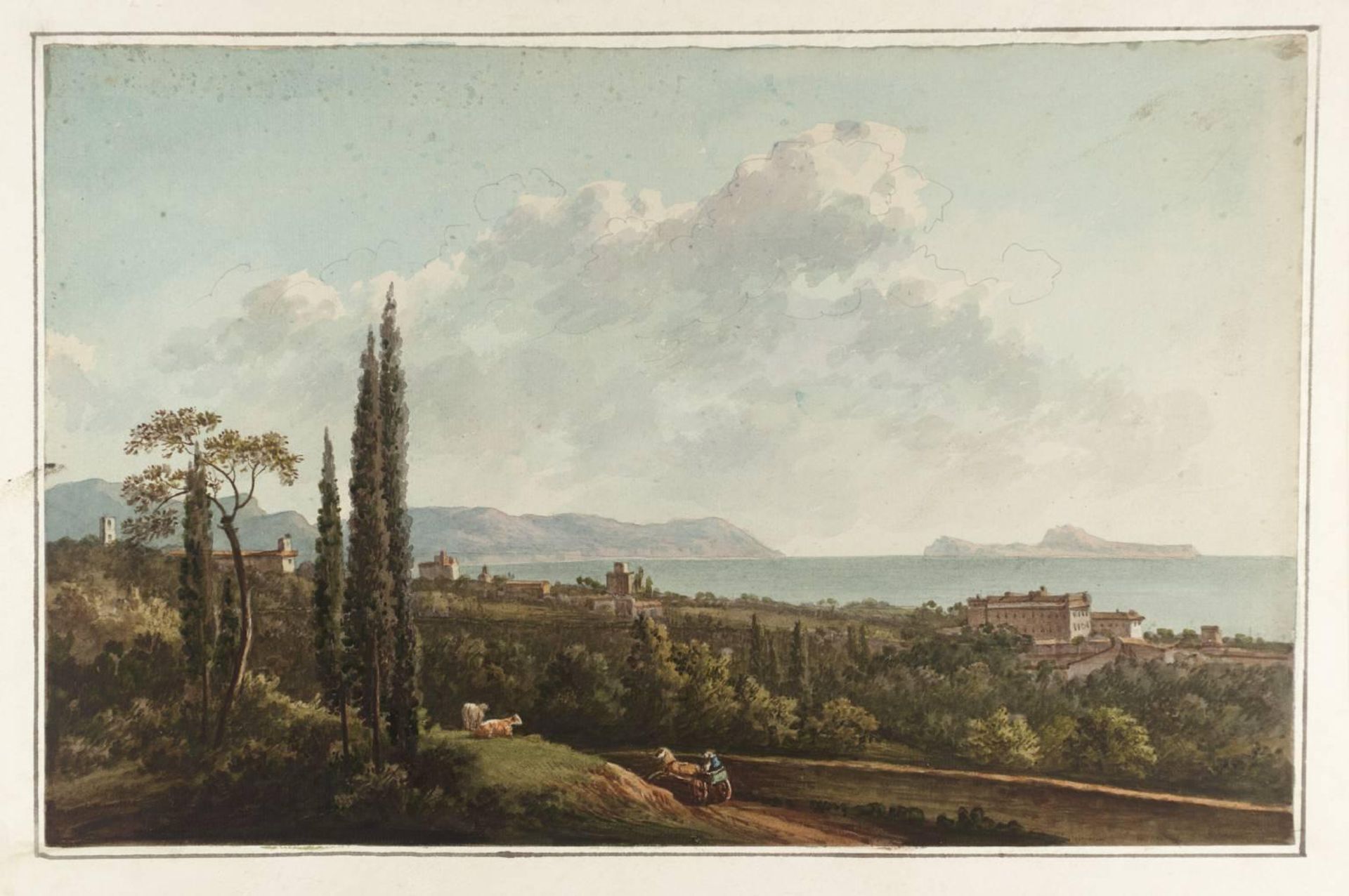 [23] Palace of Portici and View by  John `Warwick' Smith