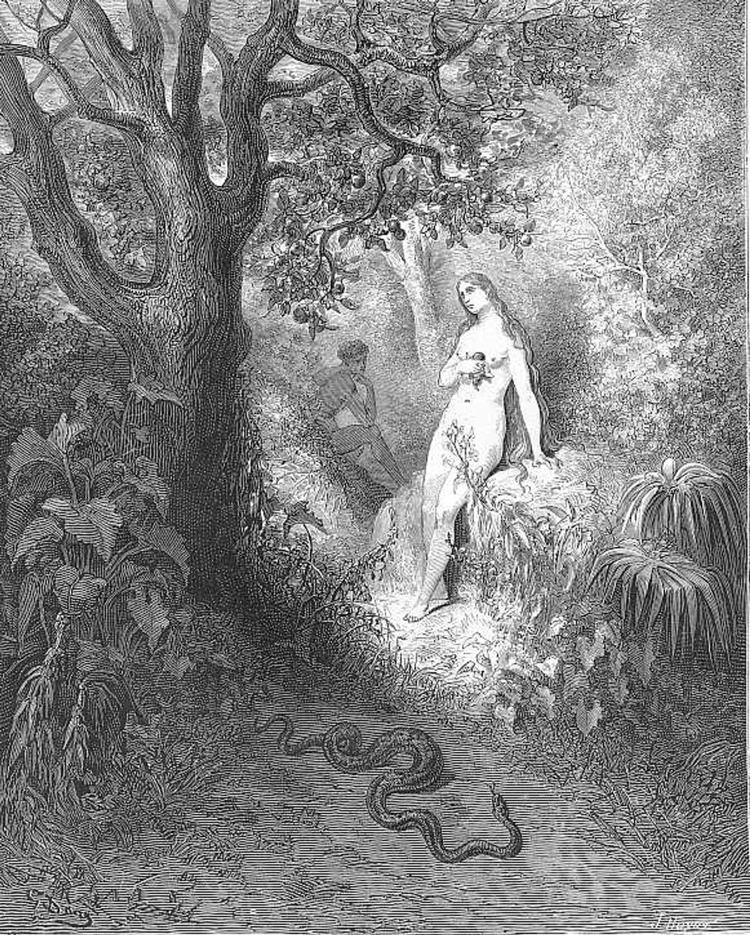 Back to the thicket slunk The guilty serpent by Gustave Dore