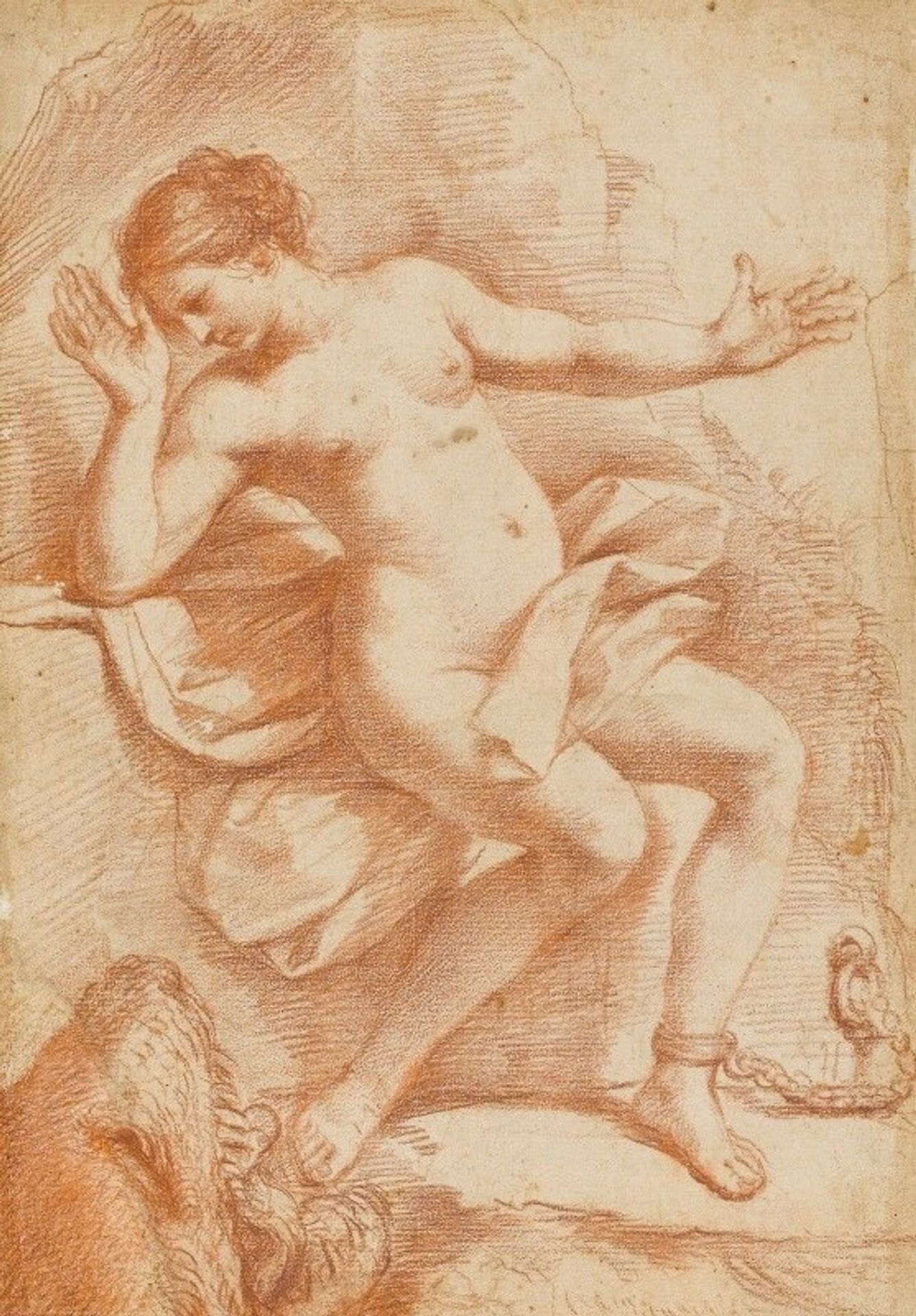 Andromeda Chained To A Rock, Threatened By A Sea Monster by Guercino
