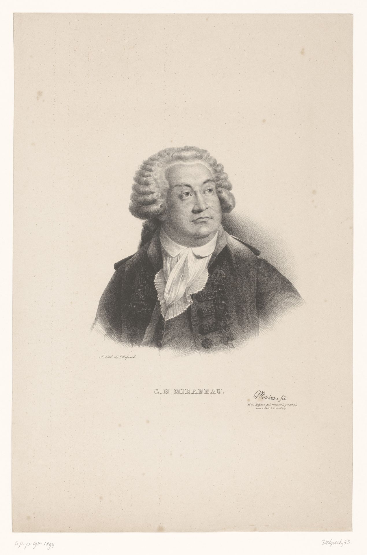 Portret van Honoré-Gabriel de Riqueti de Mirabeau by Anonymous