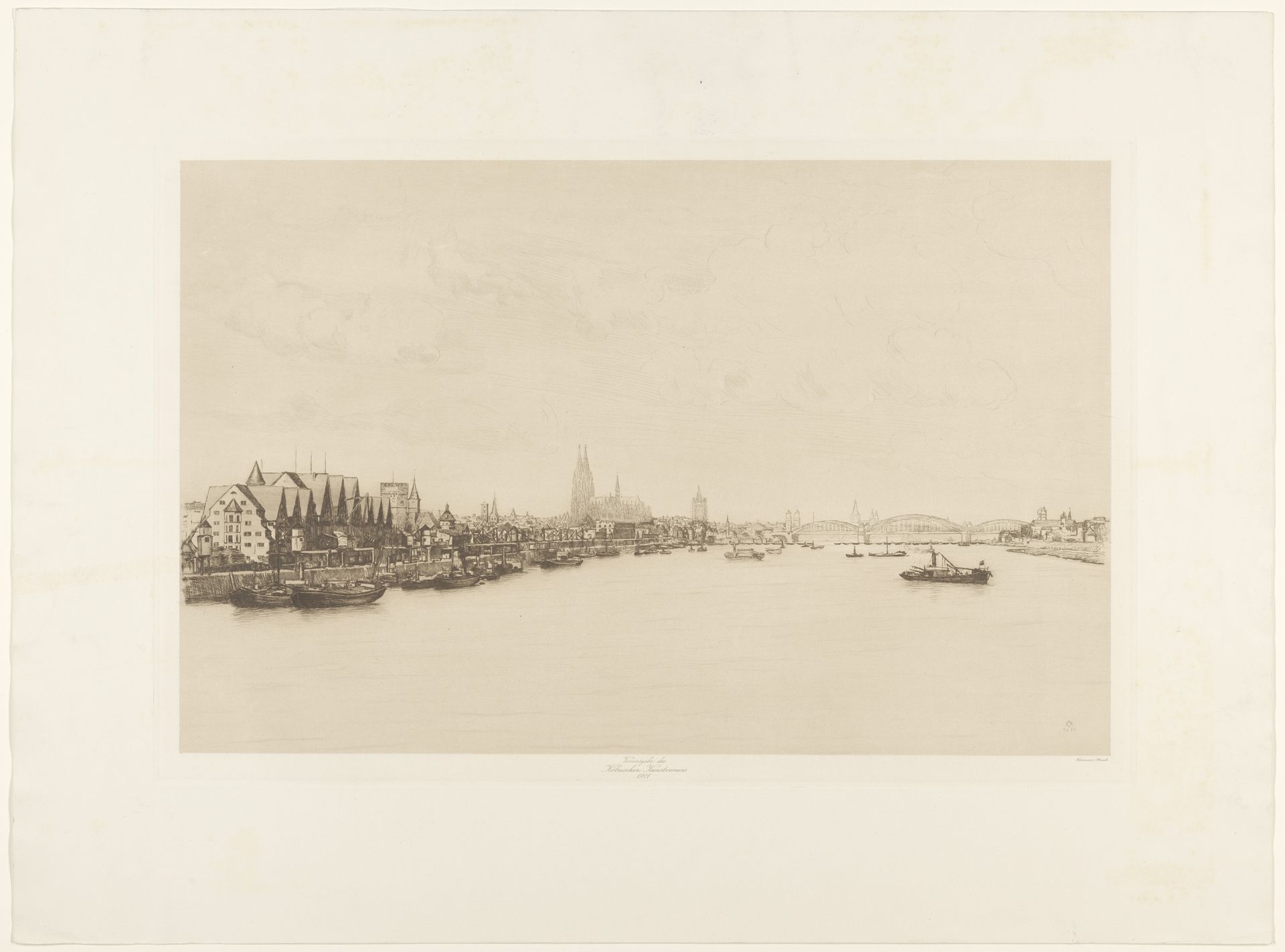 Gezicht op Keulen by Hermann Struck
