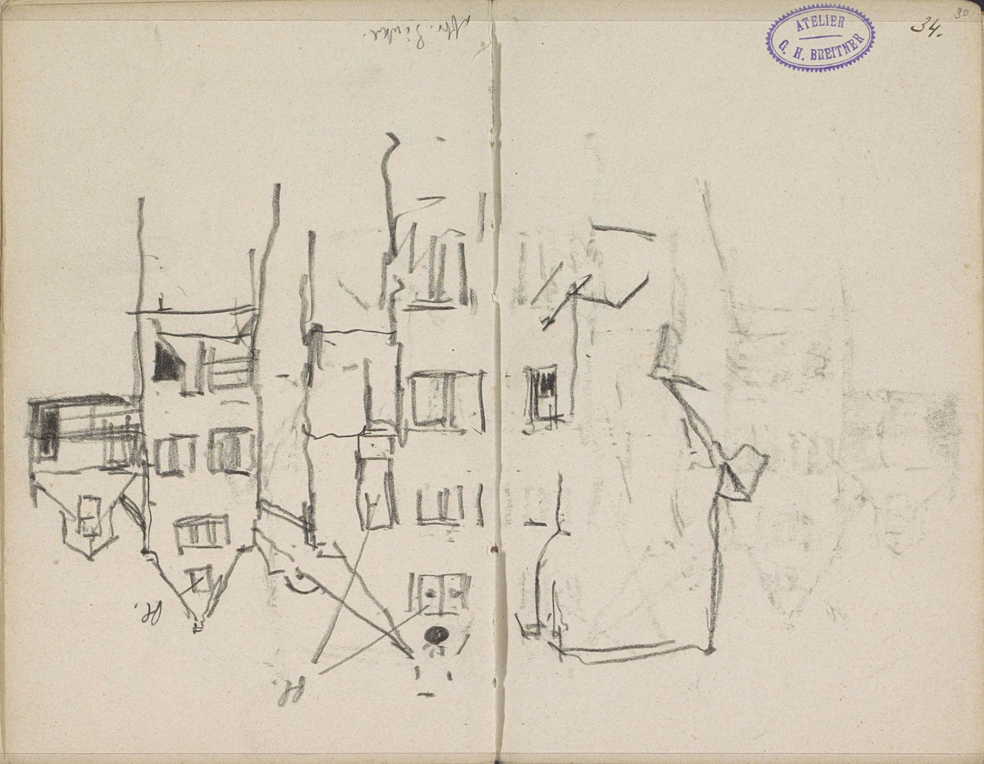Afbraak van de Winkel van Sinkel op de Nieuwendijk te Amsterdam by George Hendrik Breitner