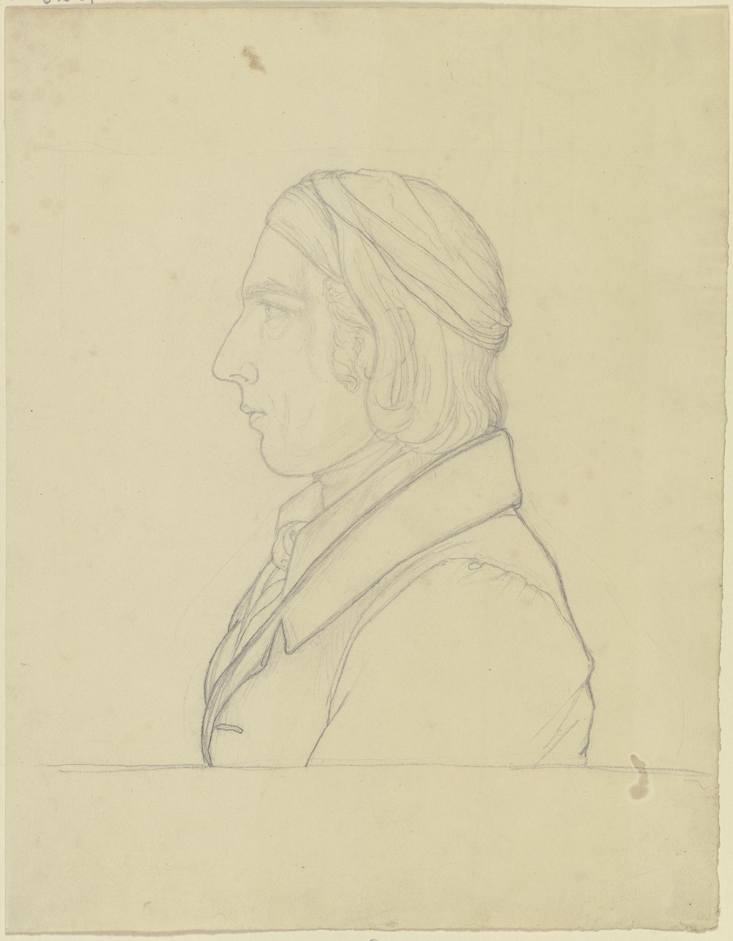 Bildnis des Friedrich Overbeck im Profil nach links by Eugen Eduard Schäffer