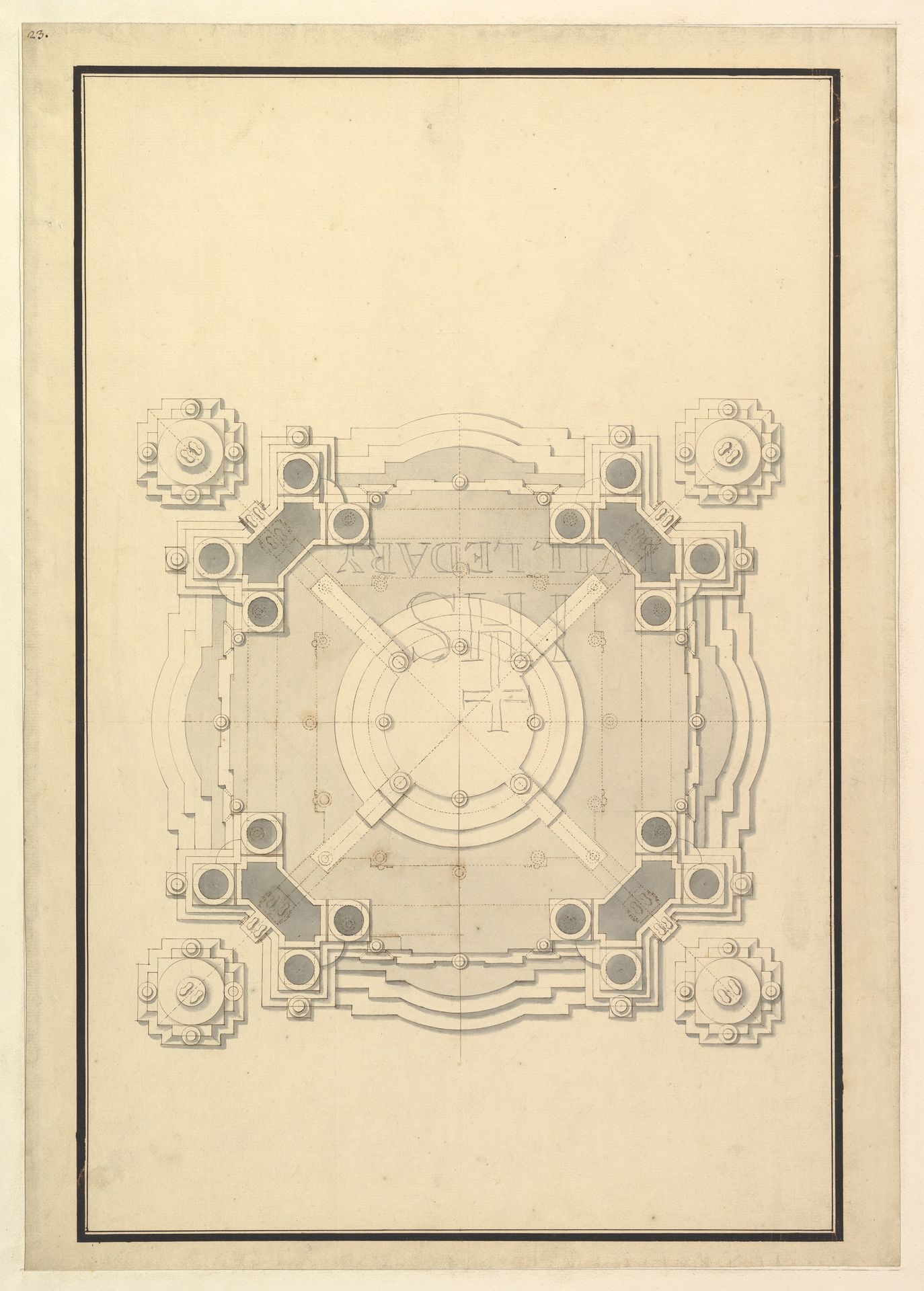 Ground Plan for a Catafalque for Louis, Dauphin of France, d. 1711 by Giuseppe Galli Bibiena