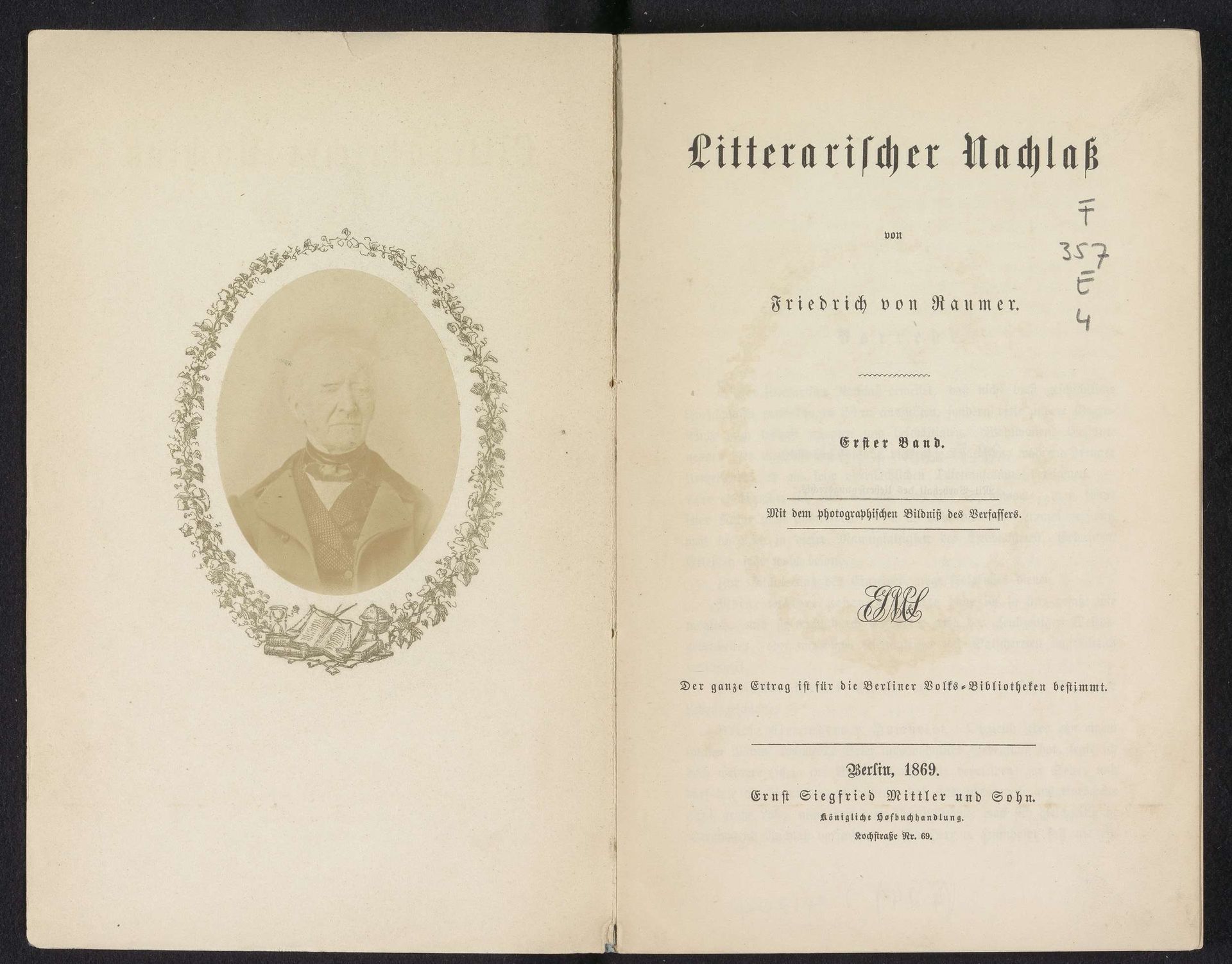 Portret van Friedrich Ludwig Georg von Raumer by Anonymous