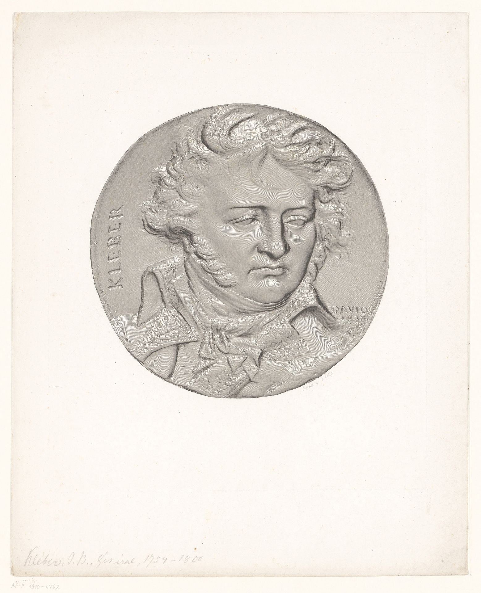 Medaille met portret van Jean-Baptiste Kléber by Achille Collas