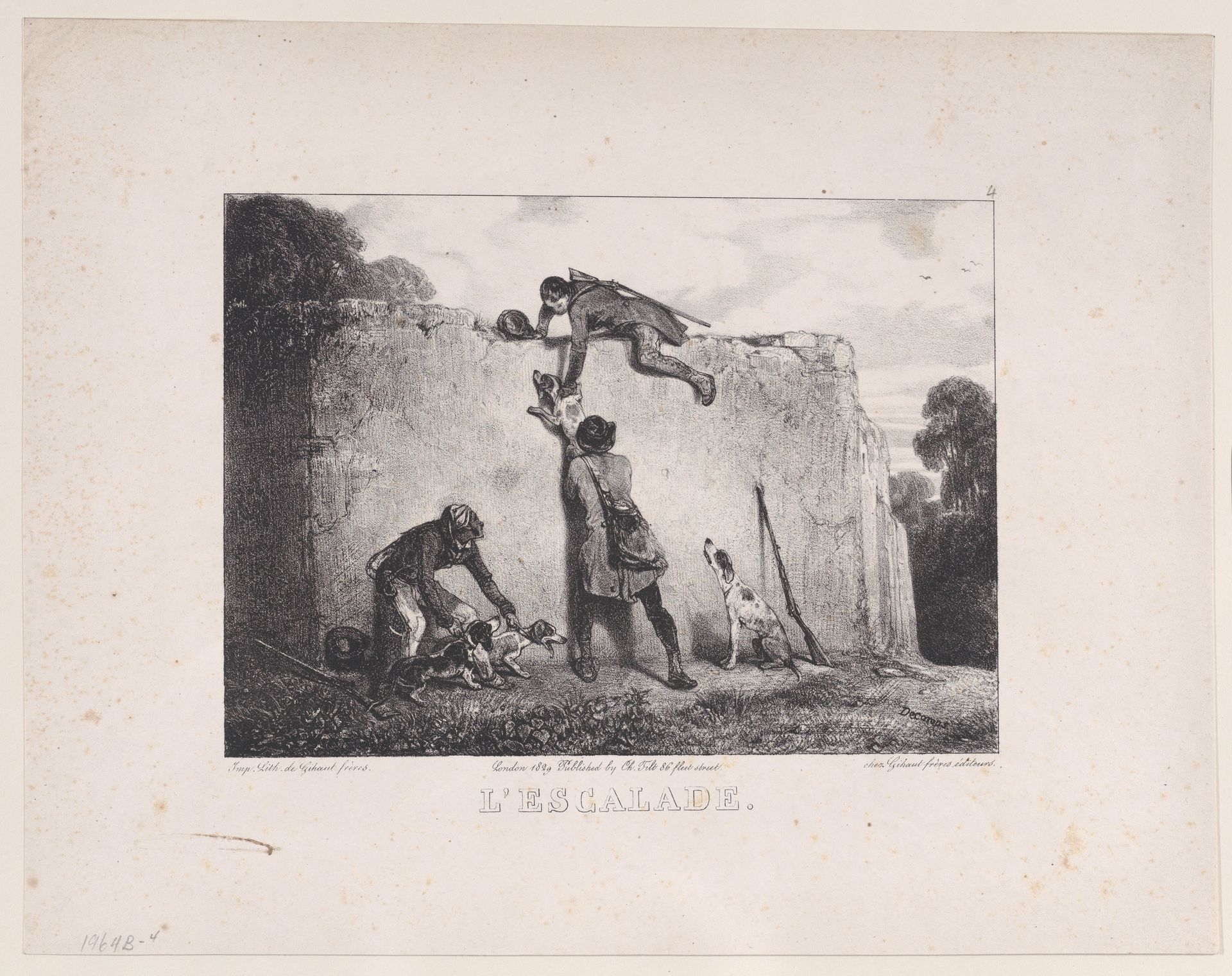 The Climb, from the series Hunting Scenes by Alexandre-Gabriel Decamps