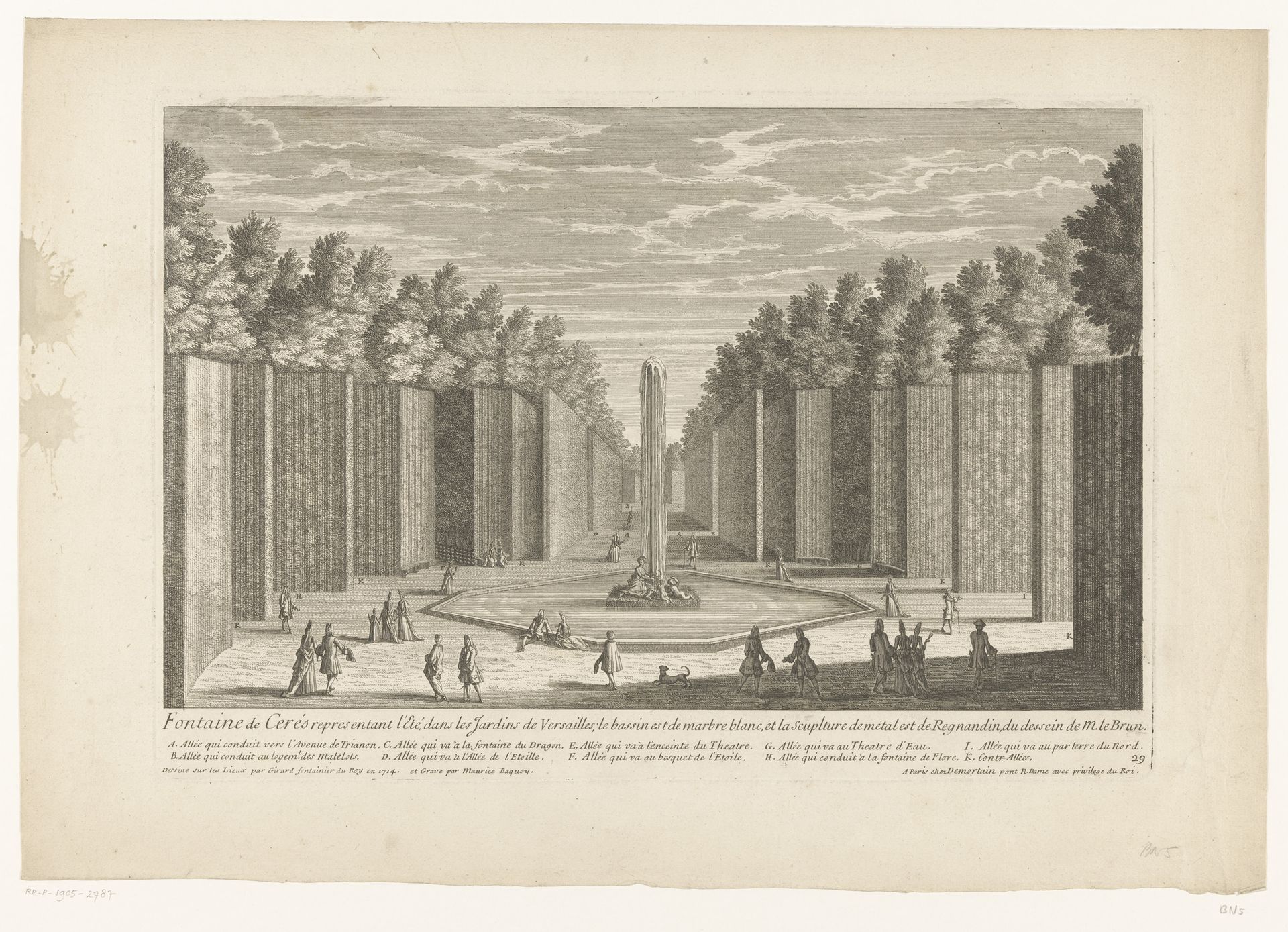 The Ceres Fountain in the Gardens of Versailles by Maurice Baquoy