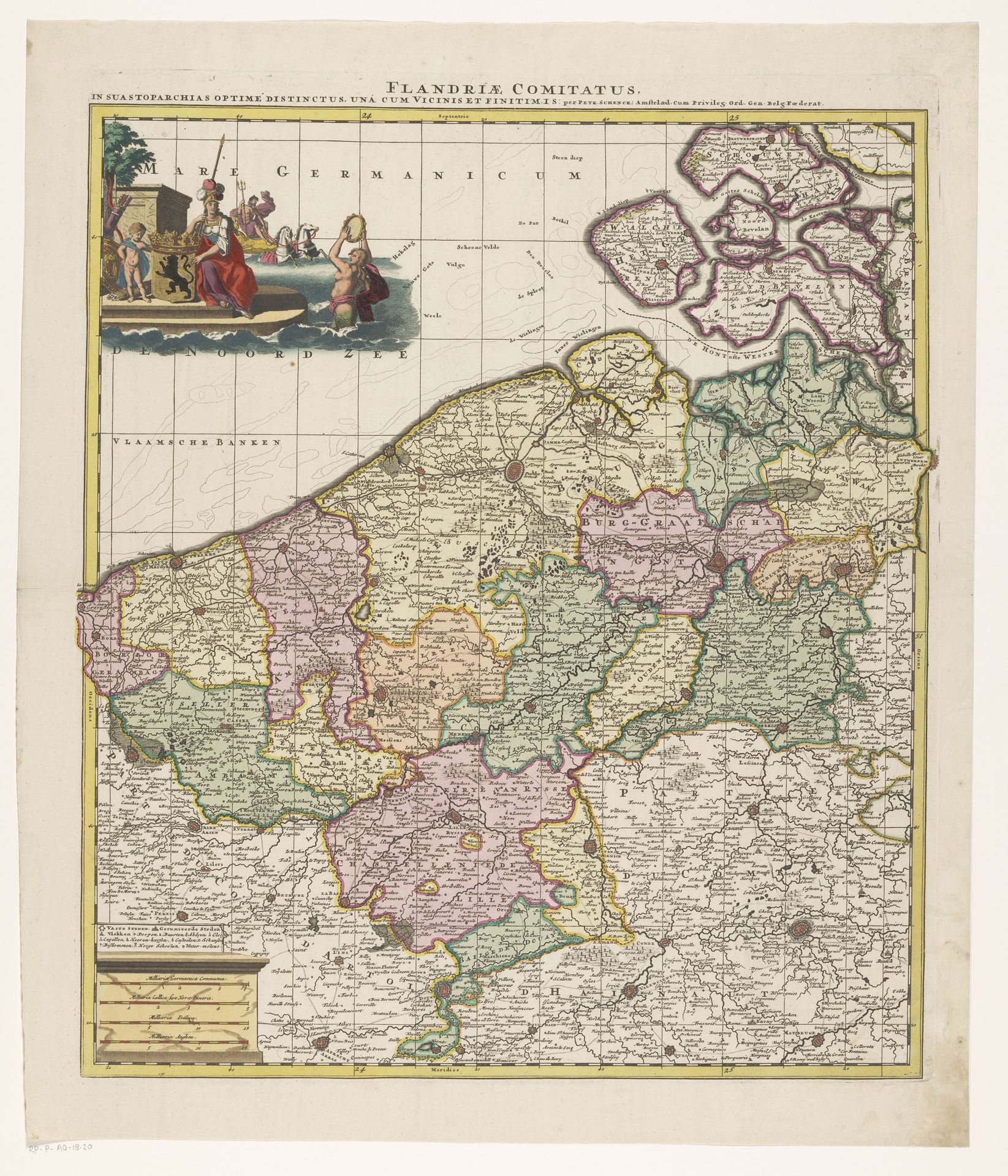 Kaart van het graafschap Vlaanderen by Anonymous