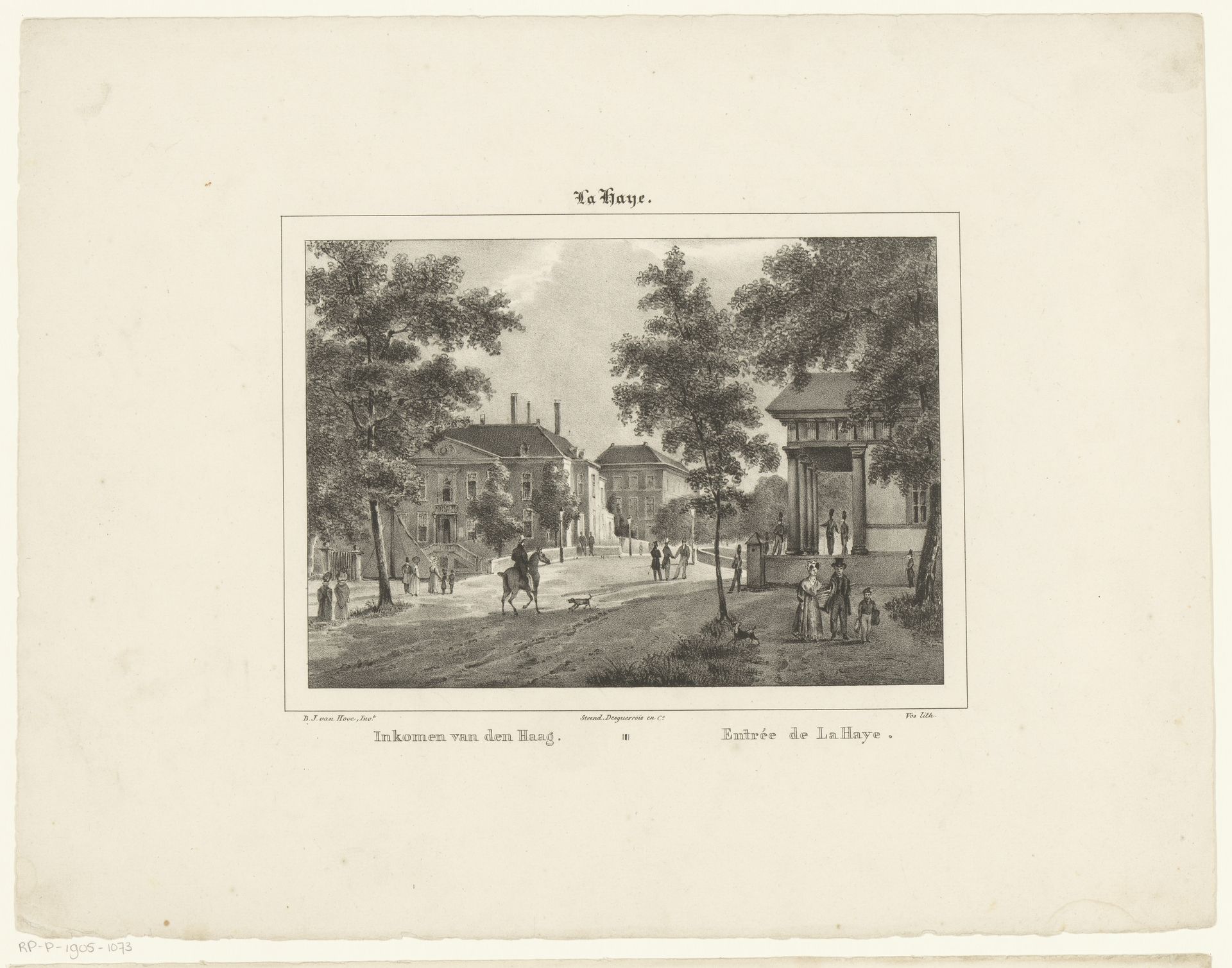 Gezicht op het Korte Voorhout te Den Haag by Joannes Willem Vos