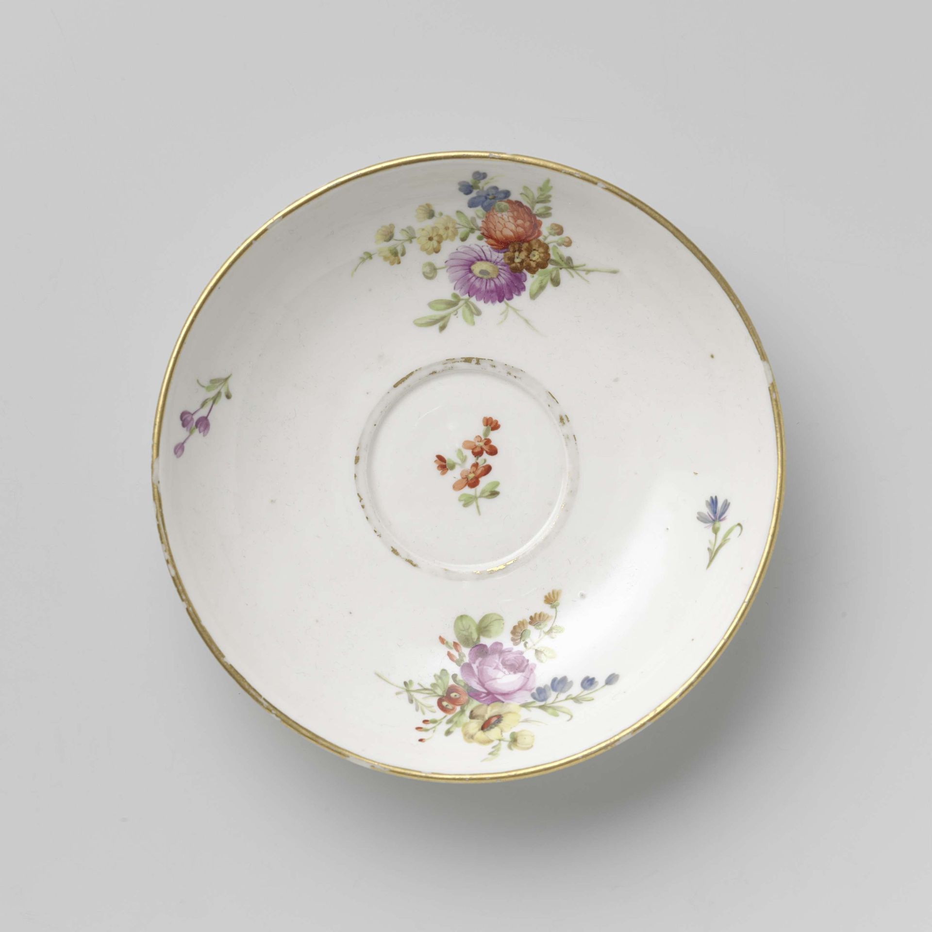 Saucer with bouquets and flowers by Ansbach