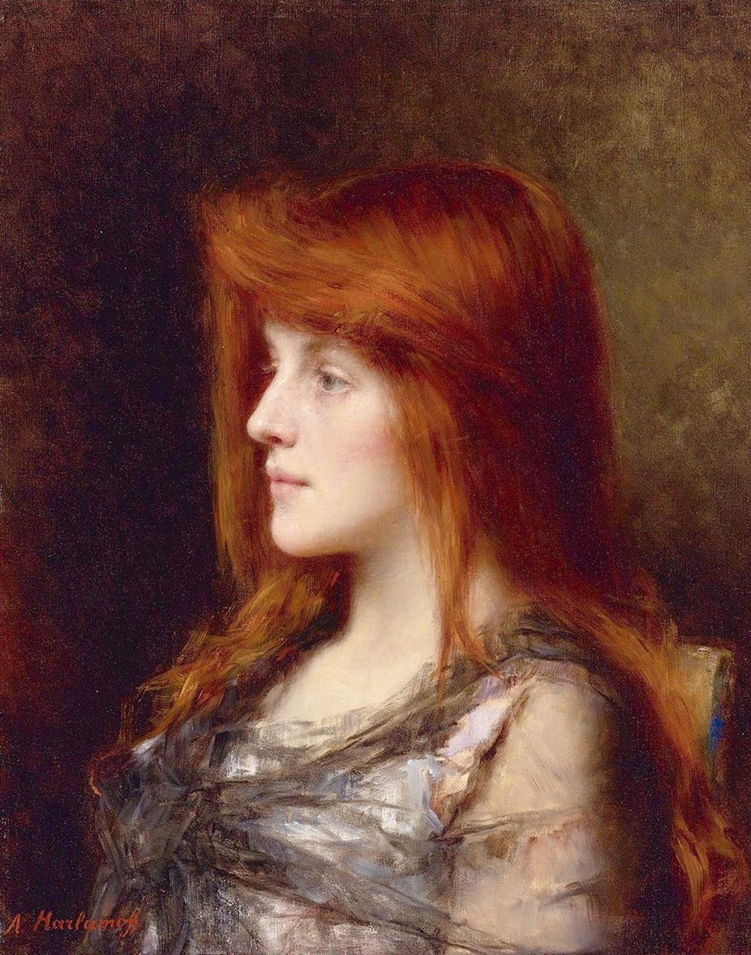 Auburn Haired Beauty by Alexei Harlamoff