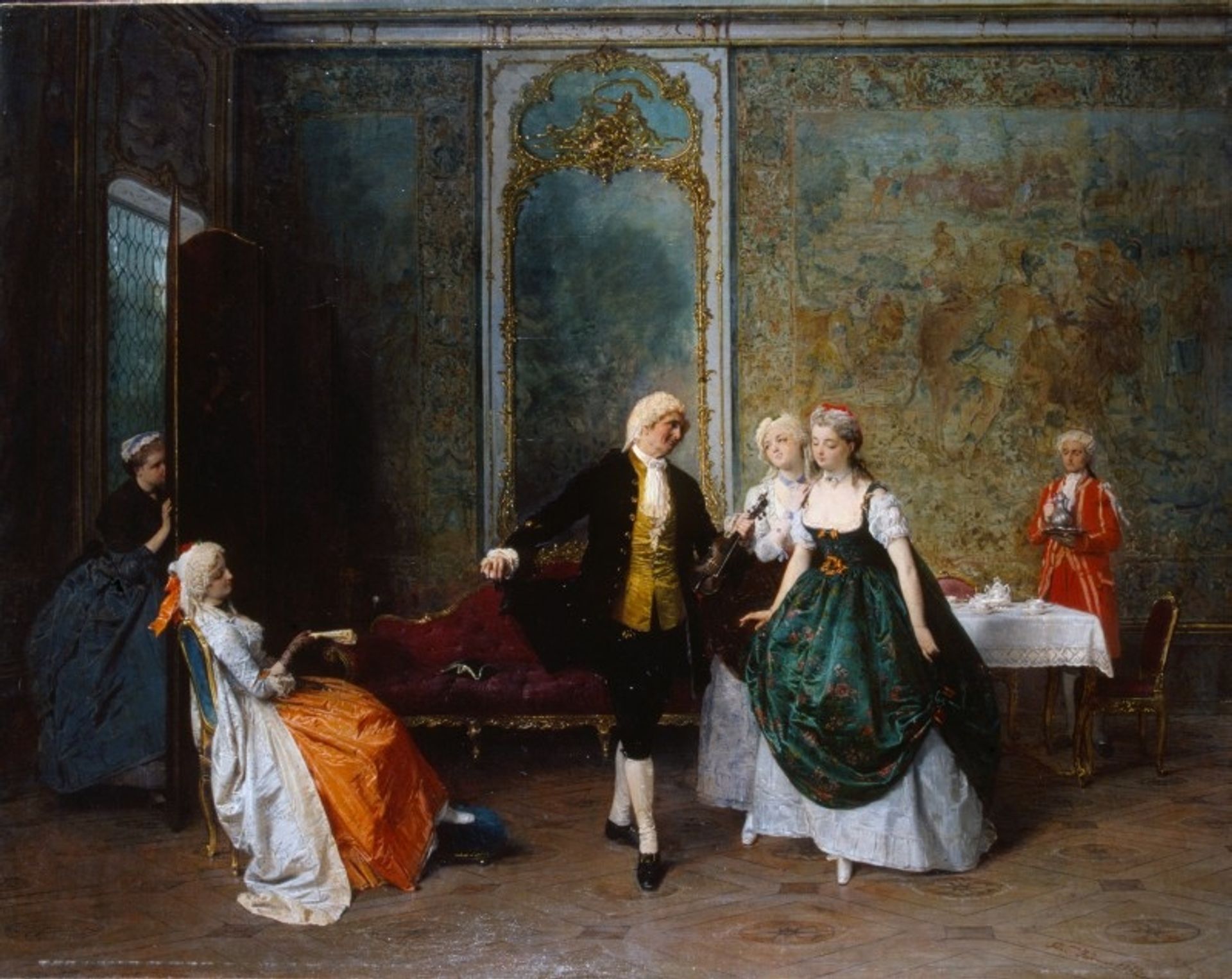The dance lesson by Gerolamo Induno