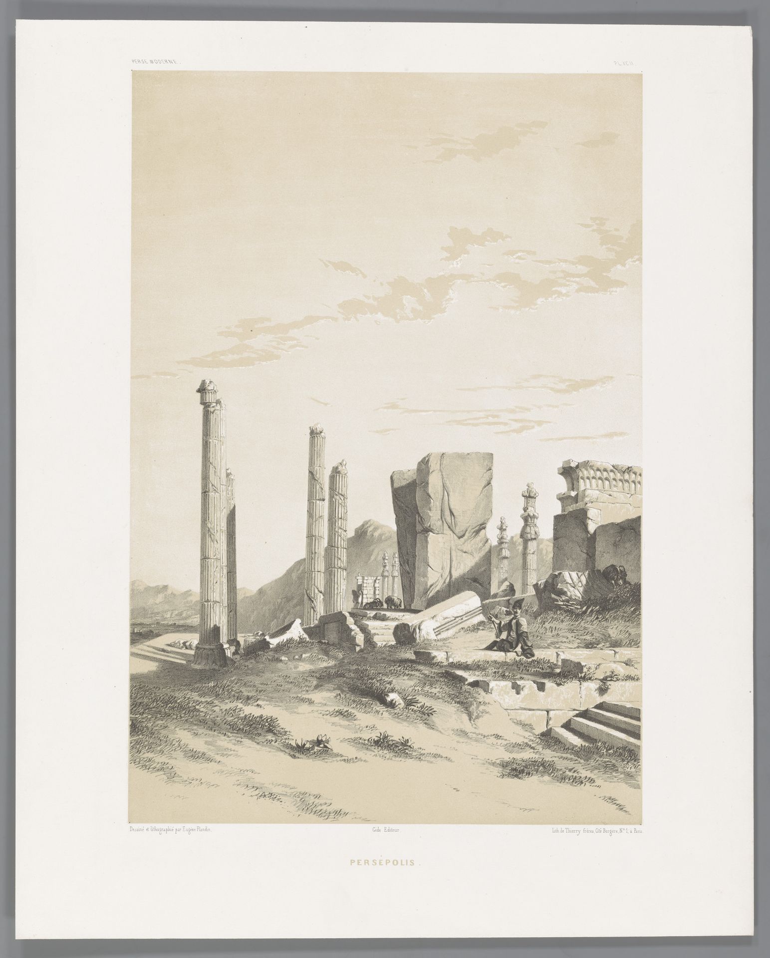 Ruïne van Persepolis by Eugène Flandin