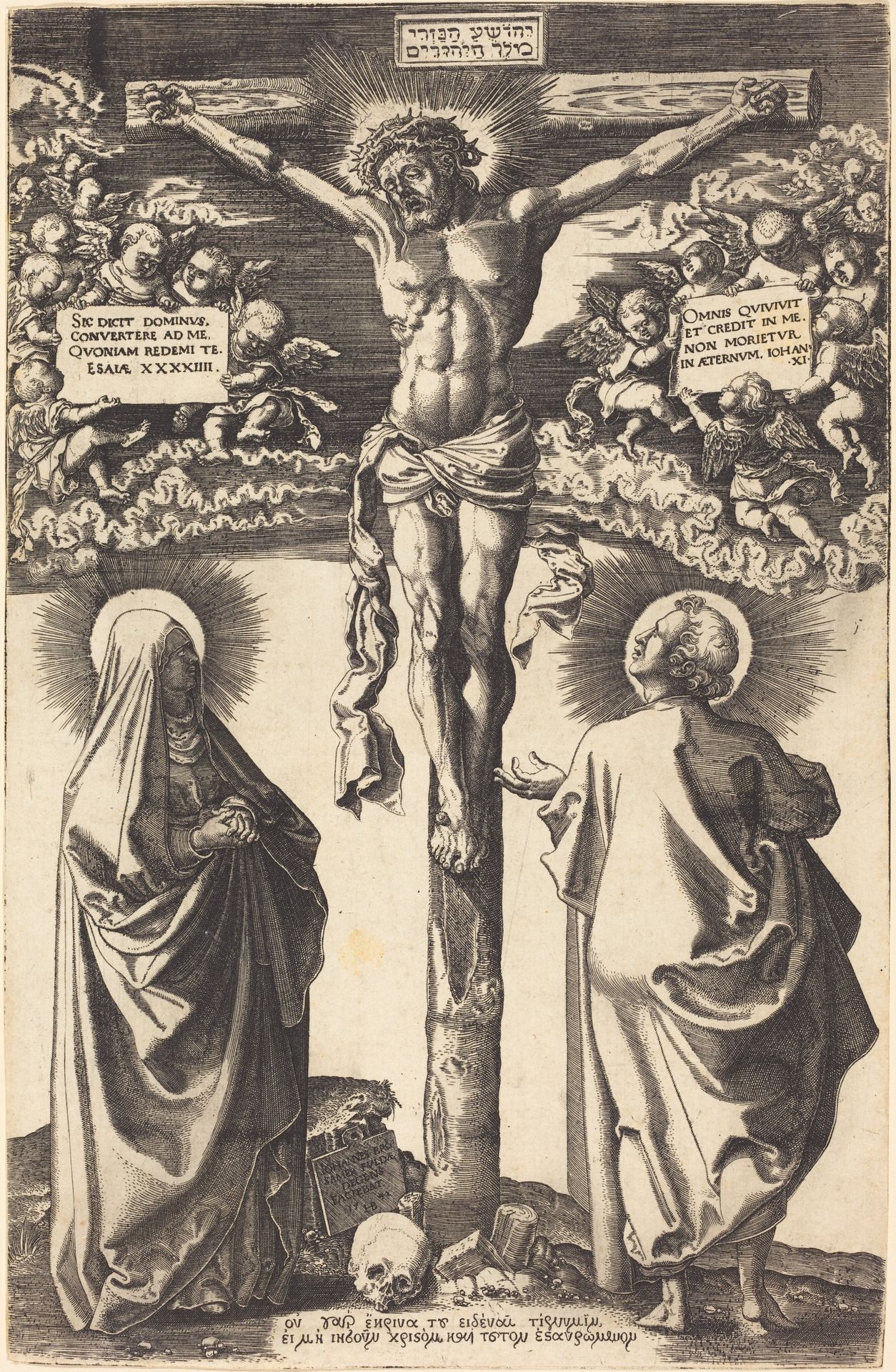 Christ on the Cross with the Virgin and  Saint John by Hans Brosamer