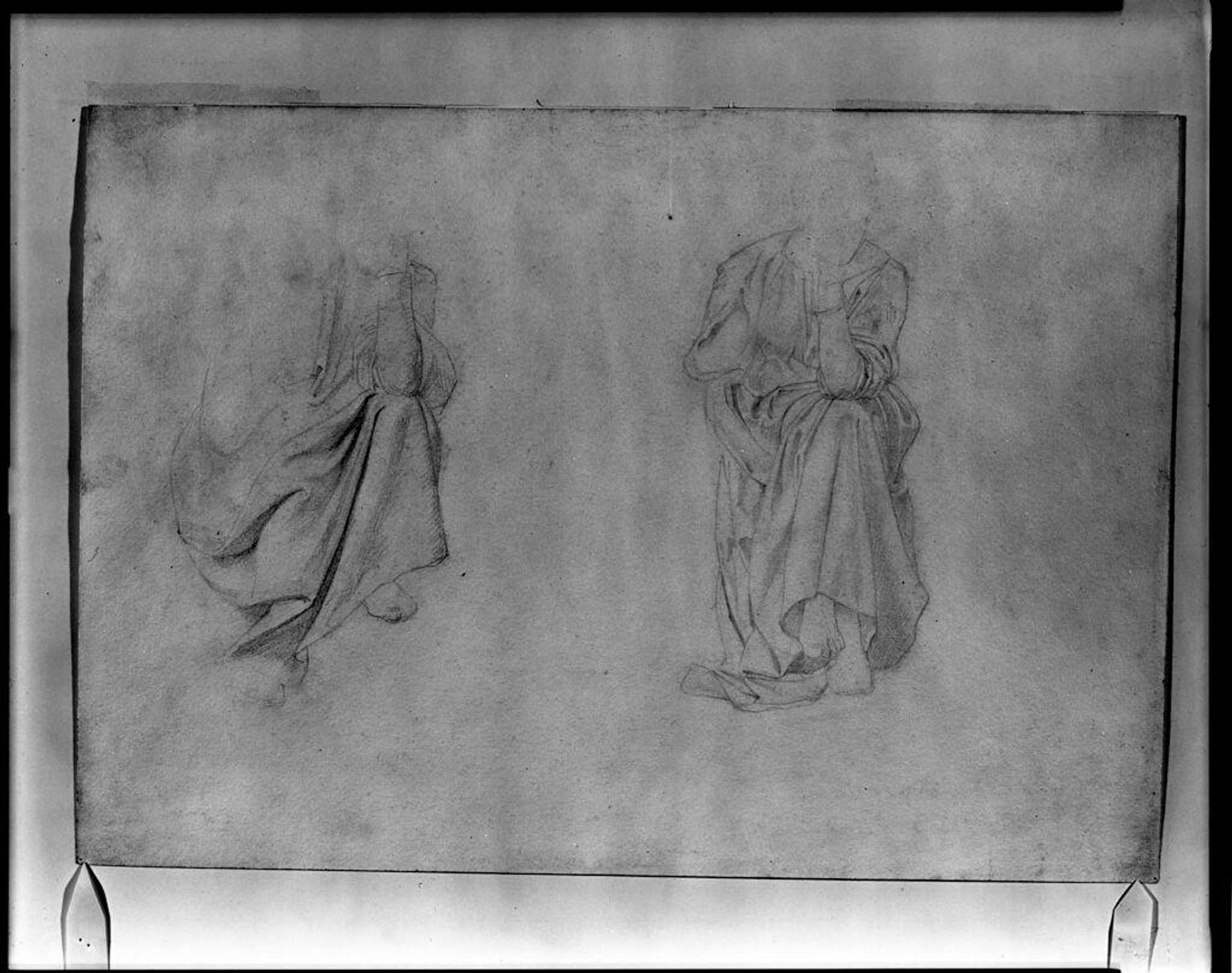 Two Studies of a Seated Figure, Study for "The Sleep of Arthur at Avalon"; verso: Sketches of a Tree and Figure by Edward Burne-Jones