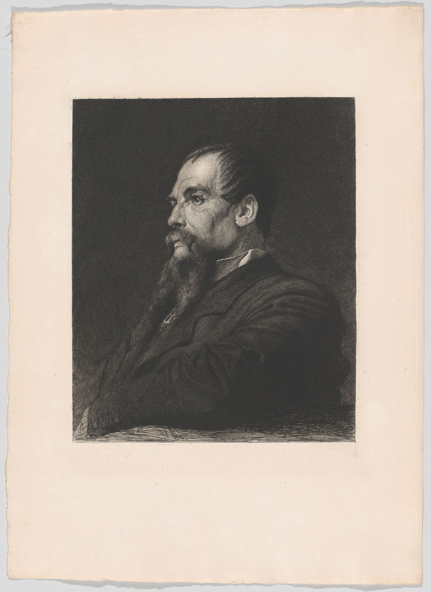 Portrait of Captain Burton, from "The Portfolio" by Léopold Flameng