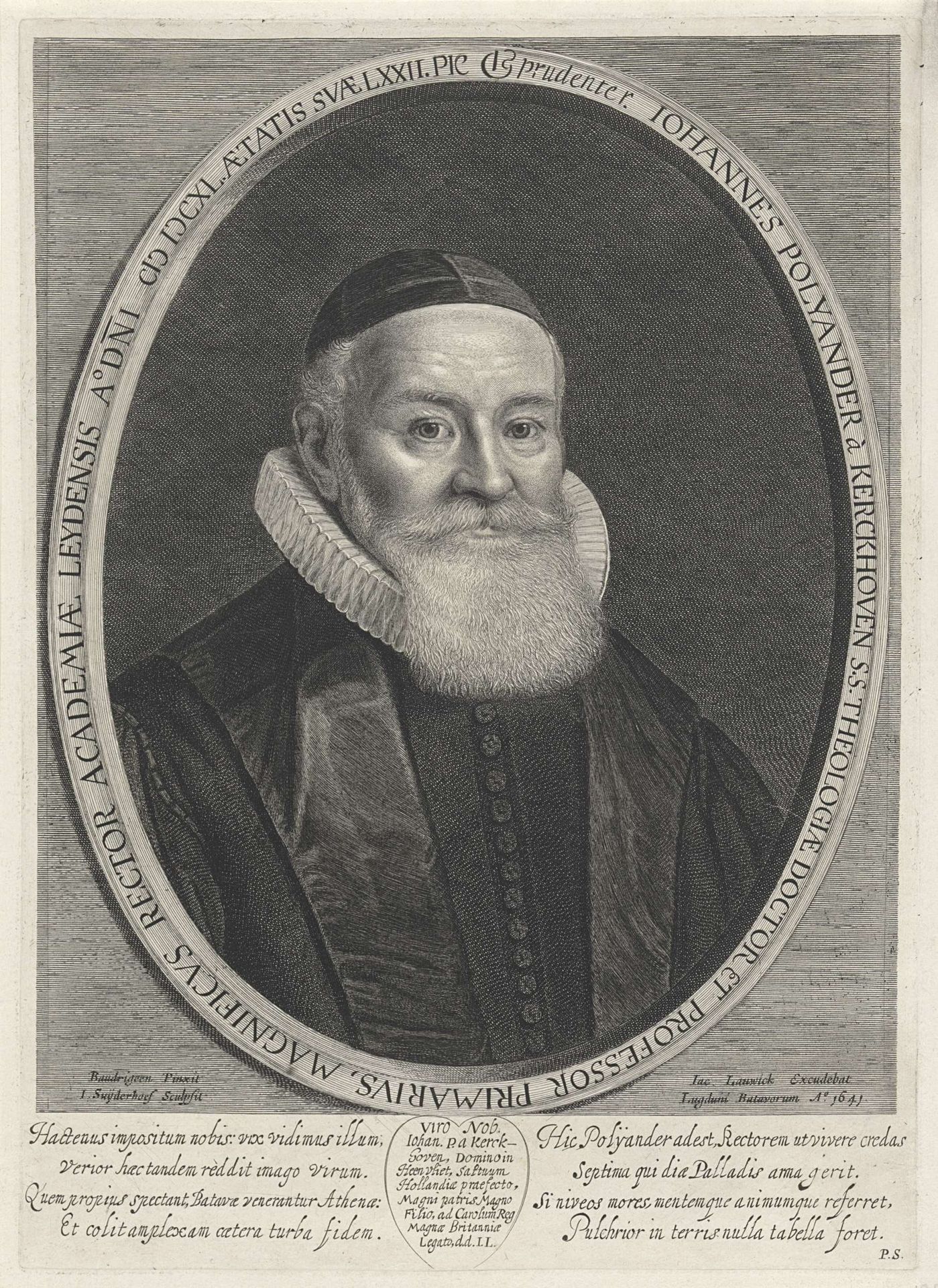 Portret van Johannes Polyander van Kerckhoven by Jonas Suyderhoef