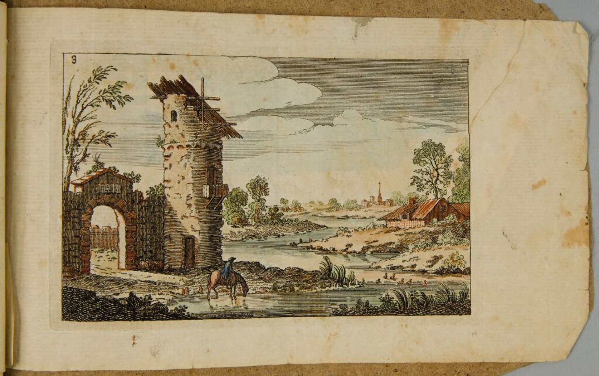 Landscape with an Arch and Circular Tower by FranÃ§ois Vivares