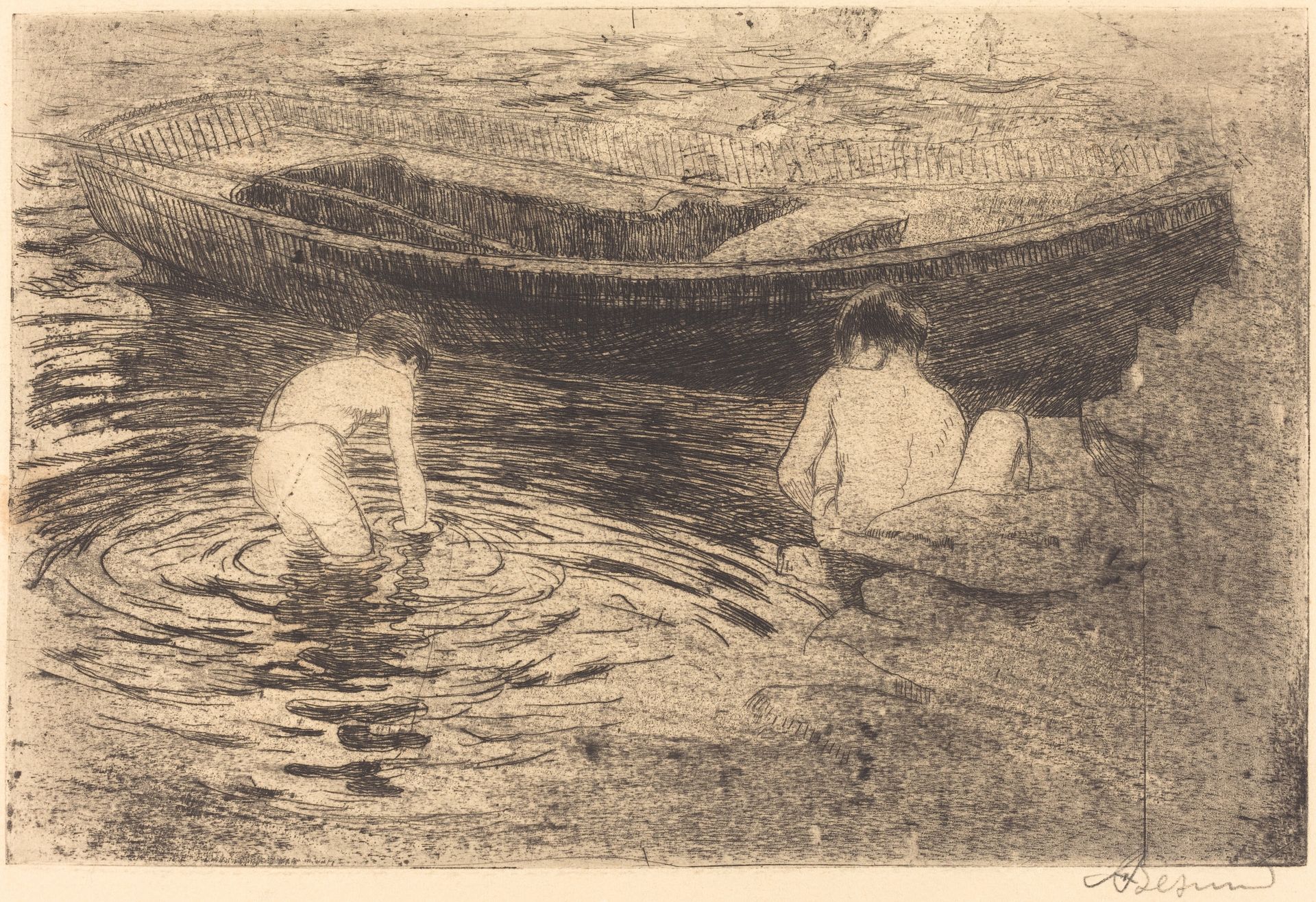 Bathing at Talloires by Paul-Albert Besnard