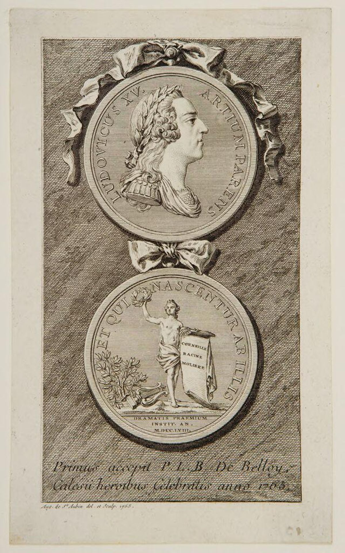 Portrait Medal of Louis XV by Augustin de Saint-Aubin