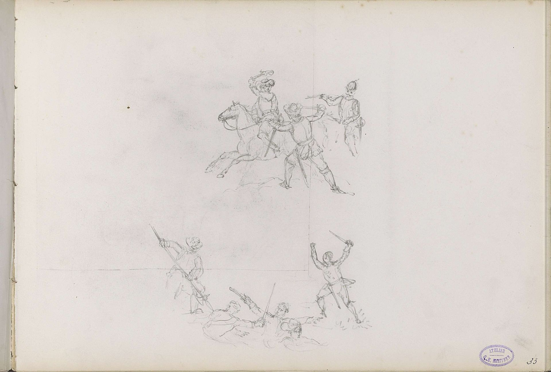 Strijdende soldaten by George Hendrik Breitner