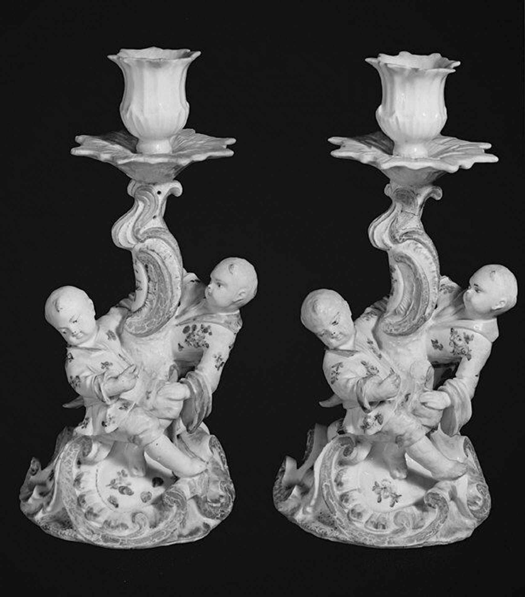 Pair of candlesticks by Derby Porcelain Manufactory