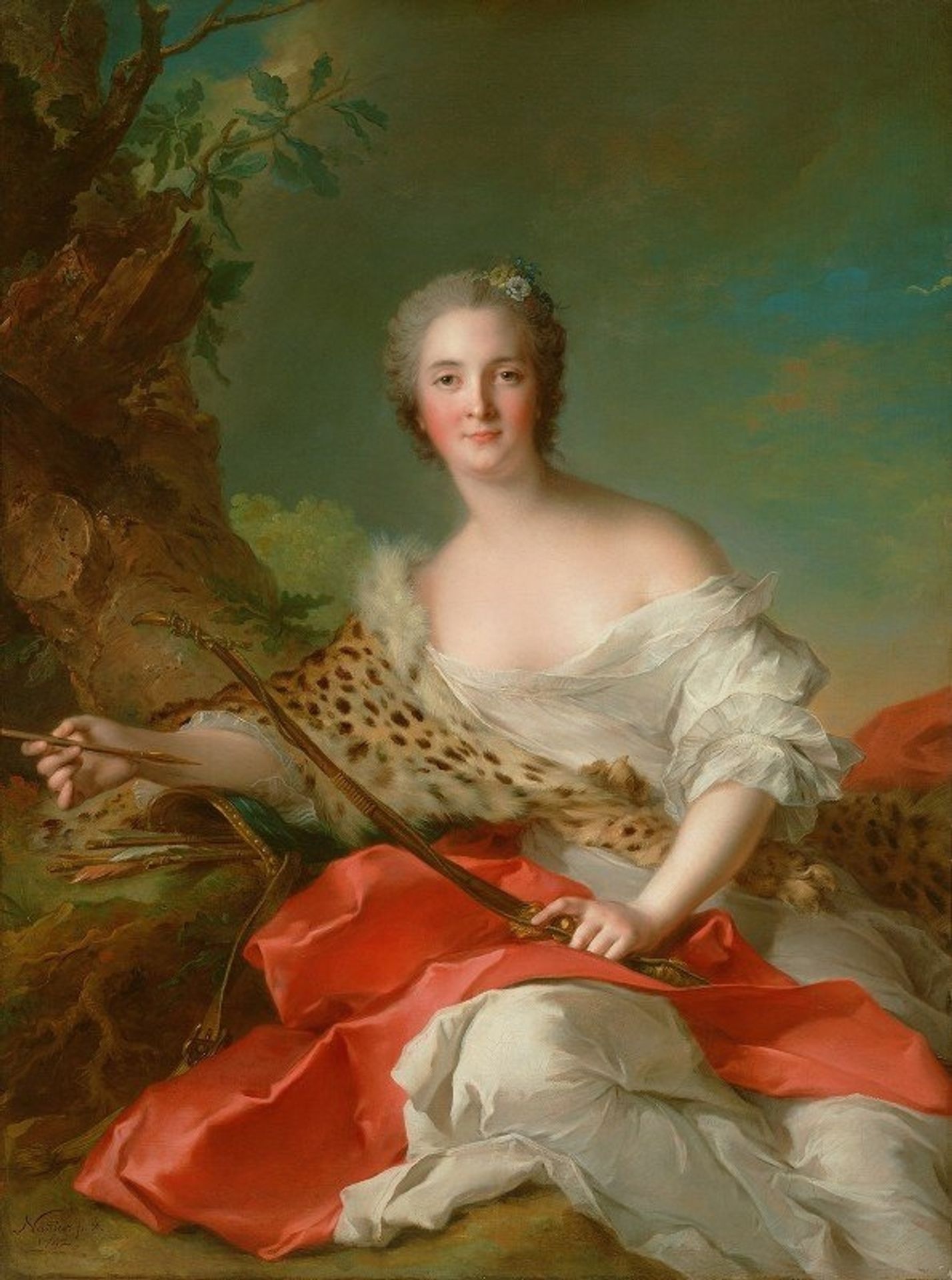 Portrait of Constance-Gabrielle-Magdeleine Bonnier de la Mosson as Diana by Jean-Marc Nattier