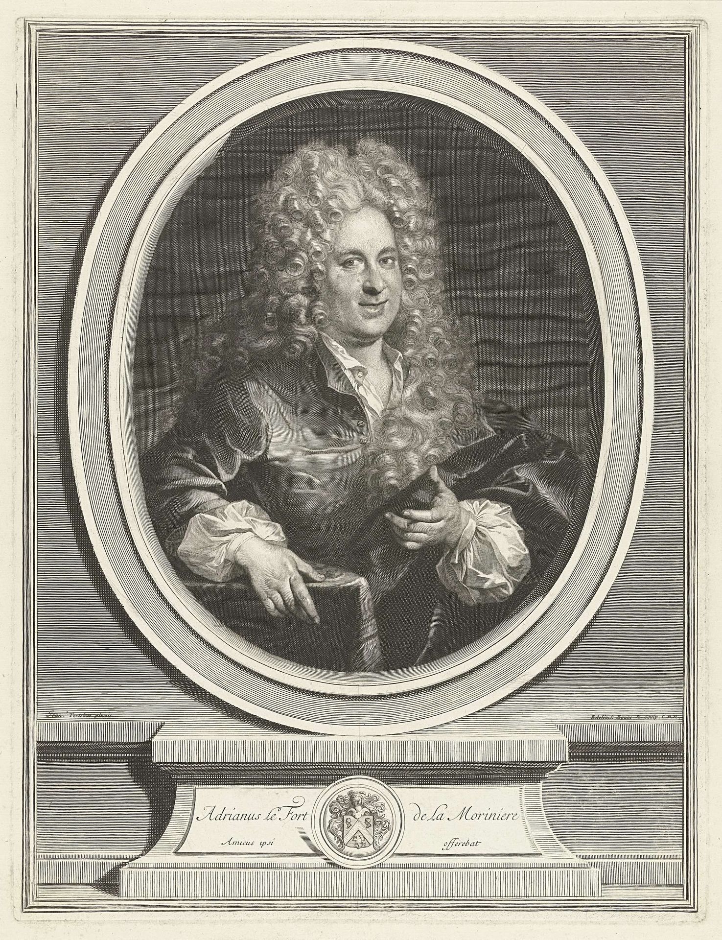 Portret van Adrien Lefort de la Morinière by Gérard Edelinck