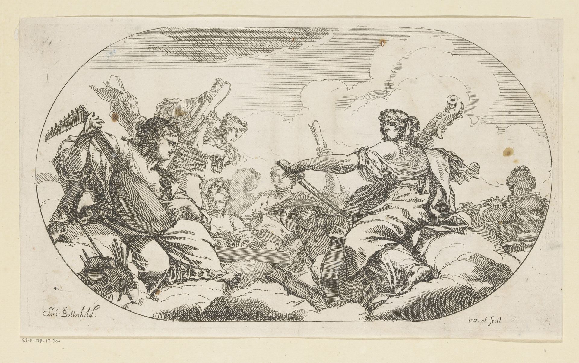 Muzen met muziekinstrumenten by Samuel Bottschild