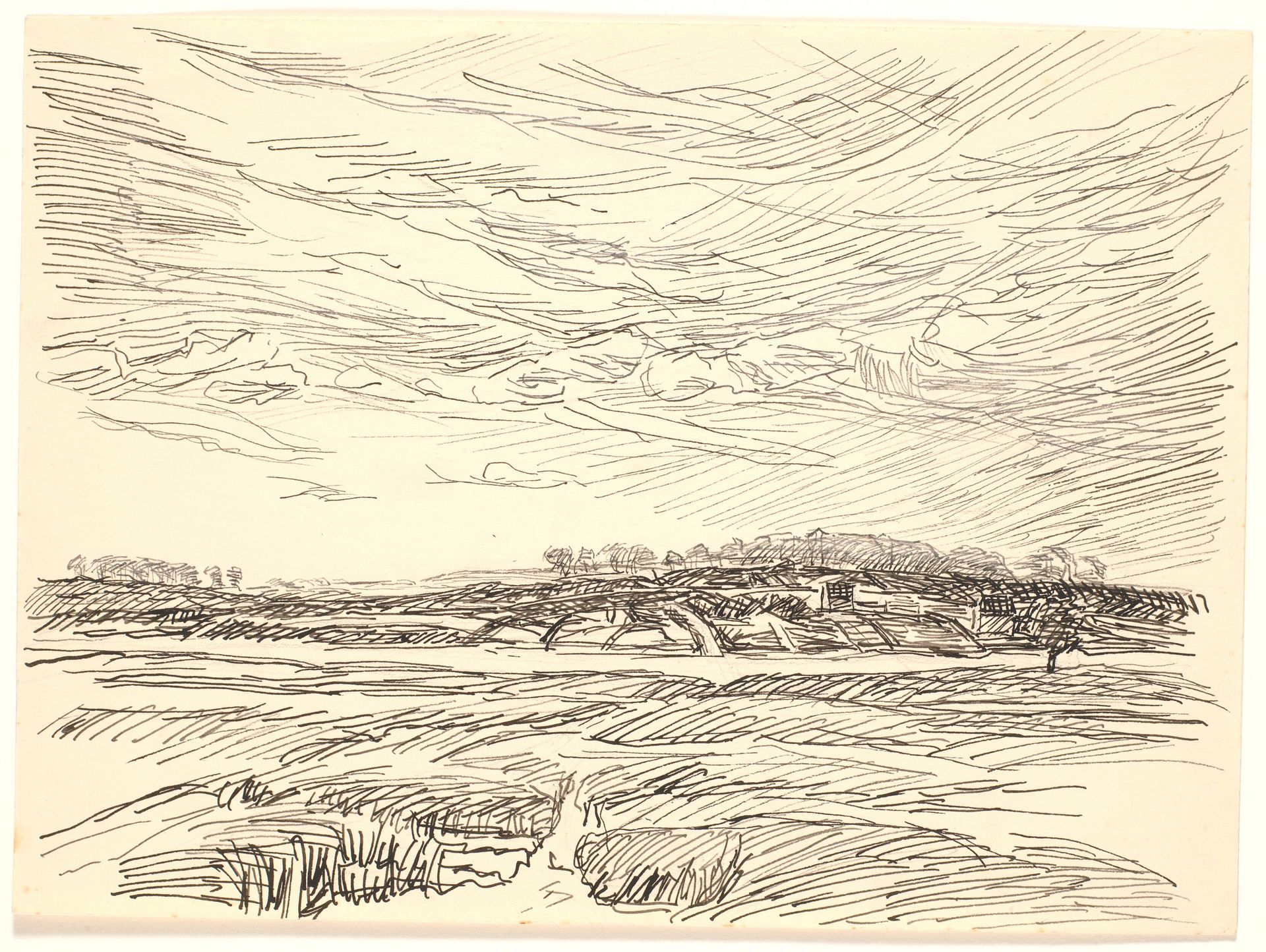 Landskab med marker by Fritz Syberg