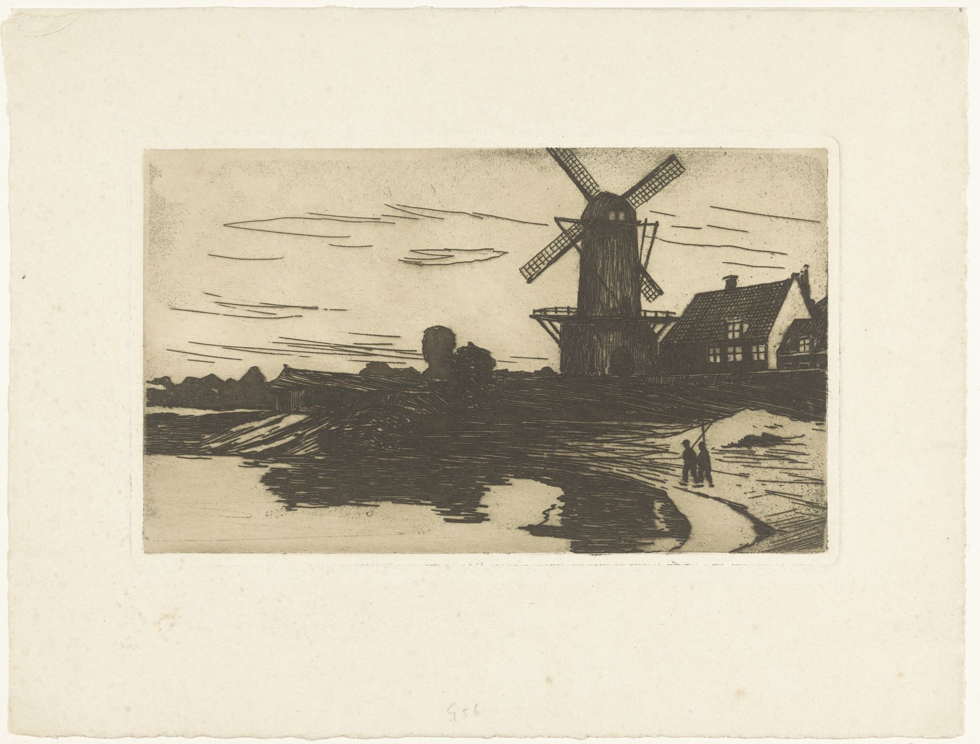 Molen aan het water bij Wijk bij Duurstede by Willem Witsen