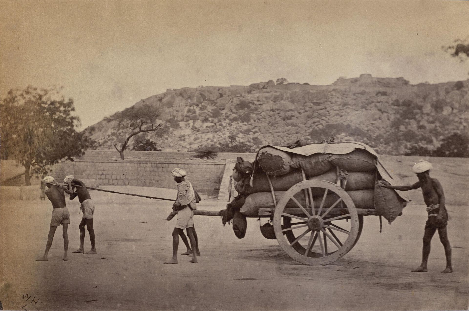 Untitled (men with a cart) by Willoughby Wallace Hooper