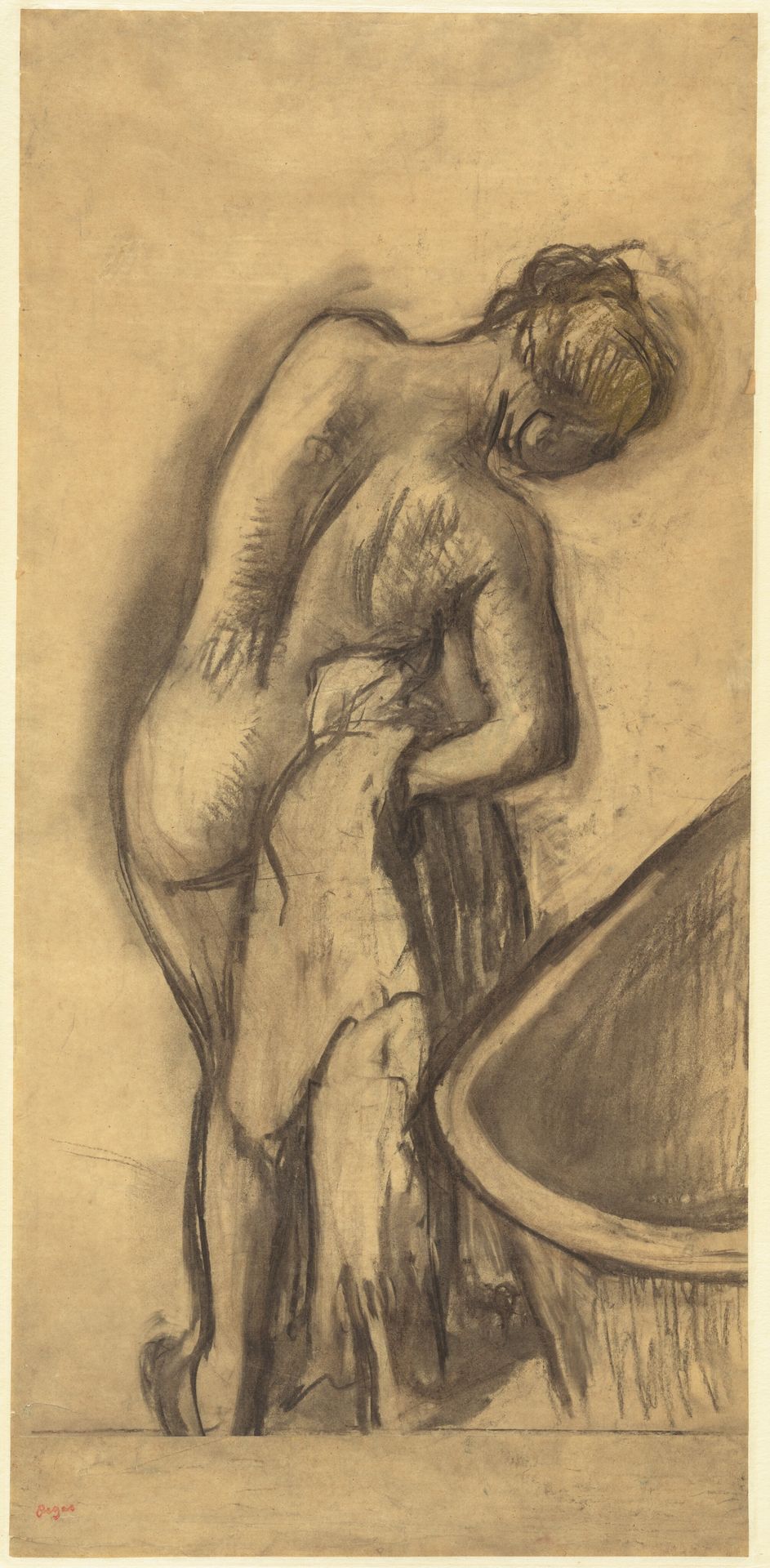 After the Bath: Woman Drying Herself by Edgar Degas