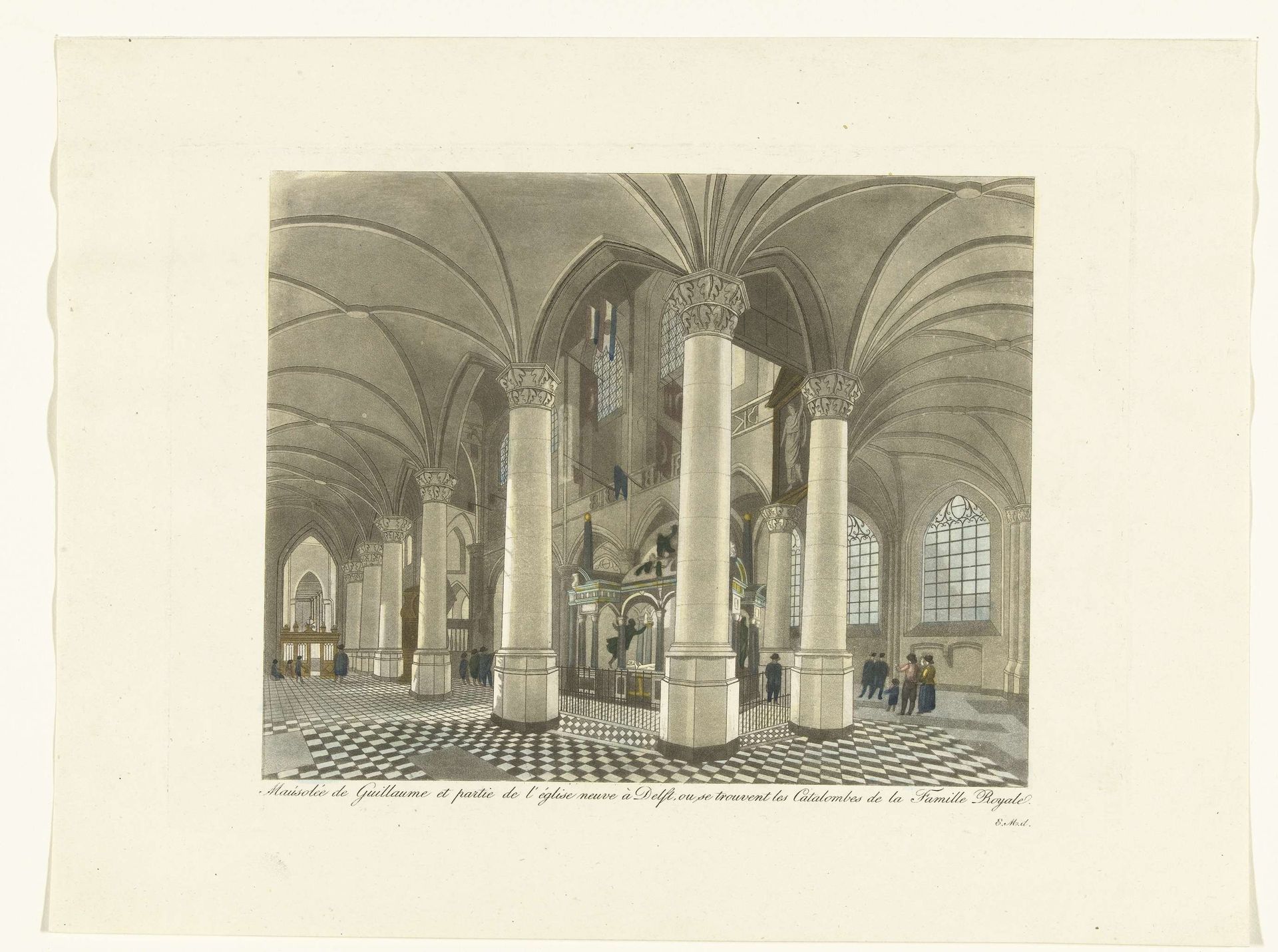 Nieuwe Kerk te Delft met het praalgraf van Willem I, prins van Oranje by Anonymous