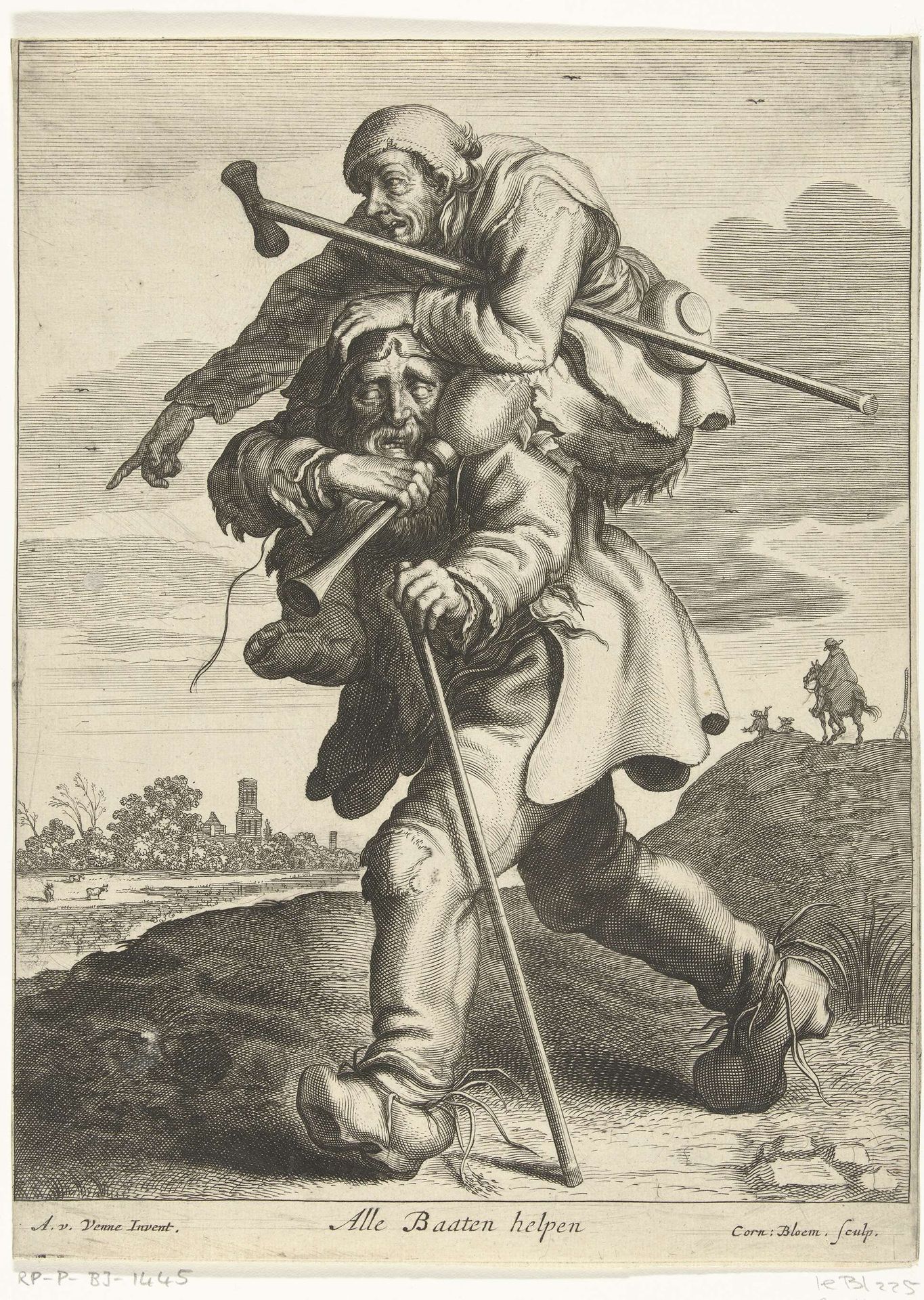 De lamme en de blinde by Cornelis Bloemaert